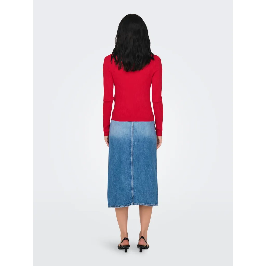 Vero Moda Kaya Polo Knit Shirt for Women - Red & Black Colors | Casual & Office Wear | Perfect for Work, Dates & Everyday Outfits