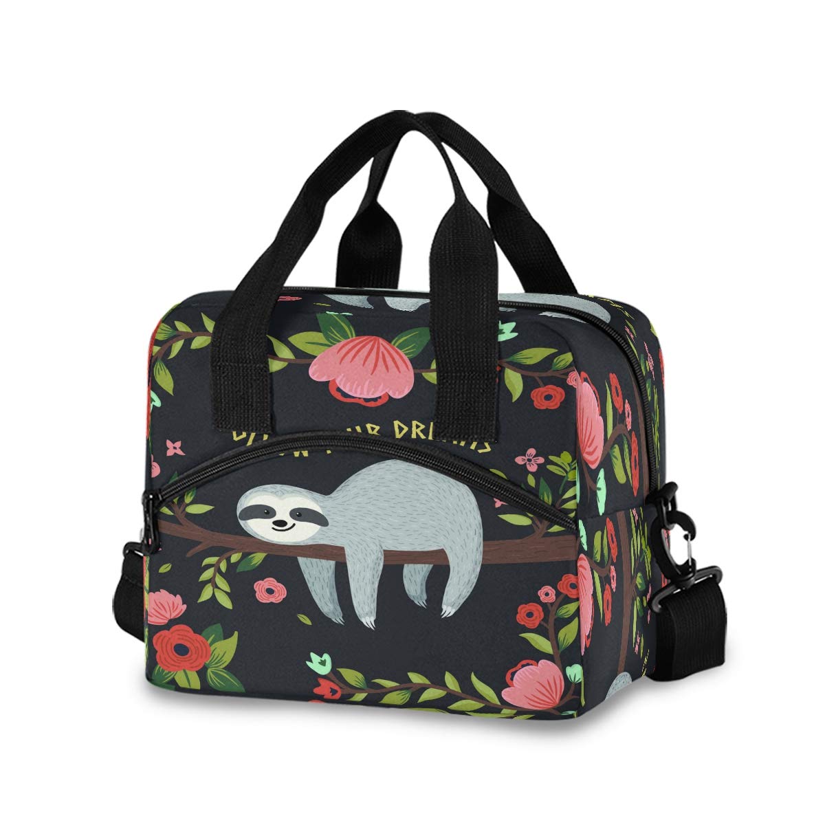 SUABO Insulated Lunch Cooler Bag - Sloth Design Tote for Women & Men | Perfect for Work, School, Picnics & Outdoor Activities