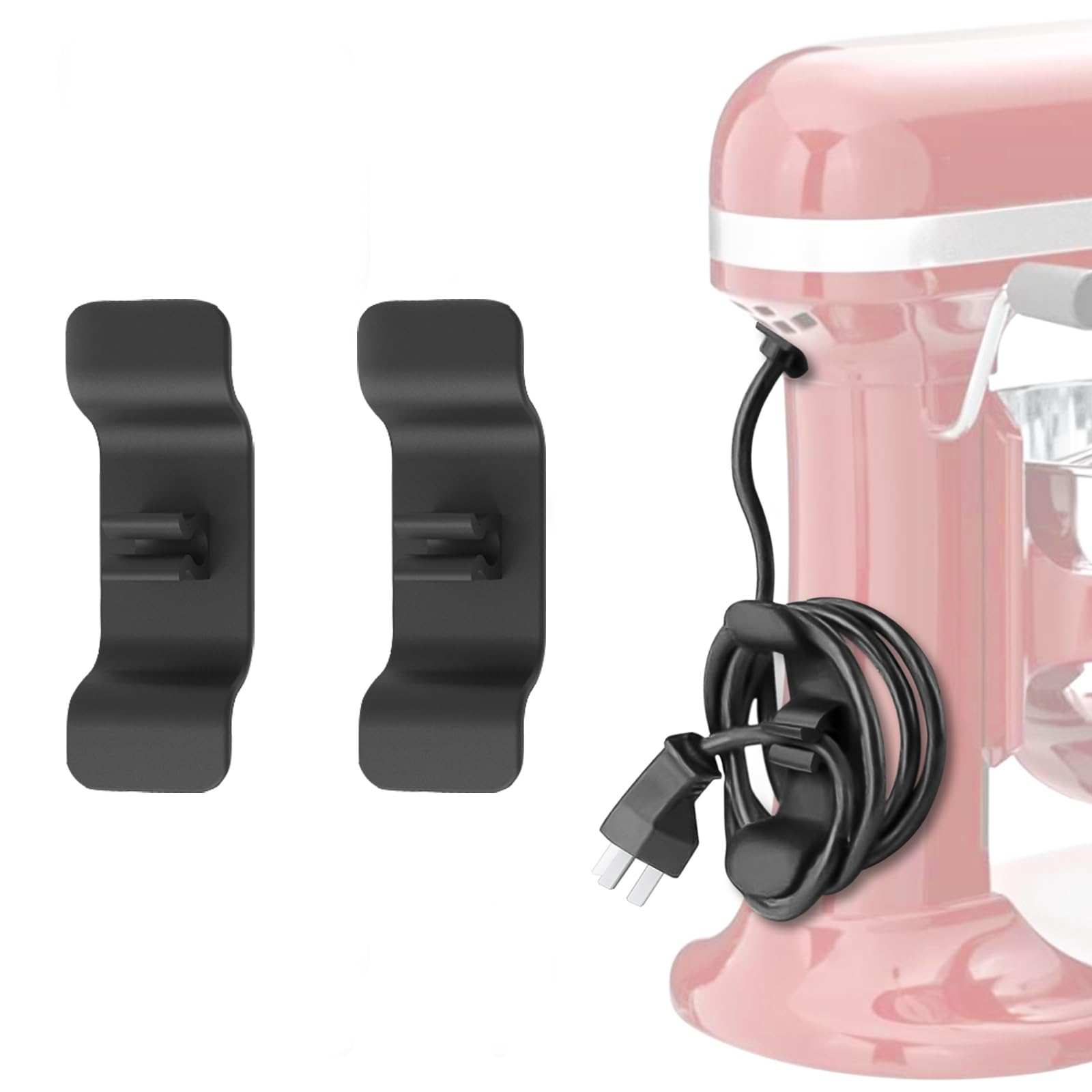2 Pack Stick-On Appliance Cord Organizer - Cable Management for Mixers, Coffee Makers & Pressure Cookers - Keep Kitchen Countertops Neat & Tangle-Free (Perfect for Small Appliances & Home Organization)