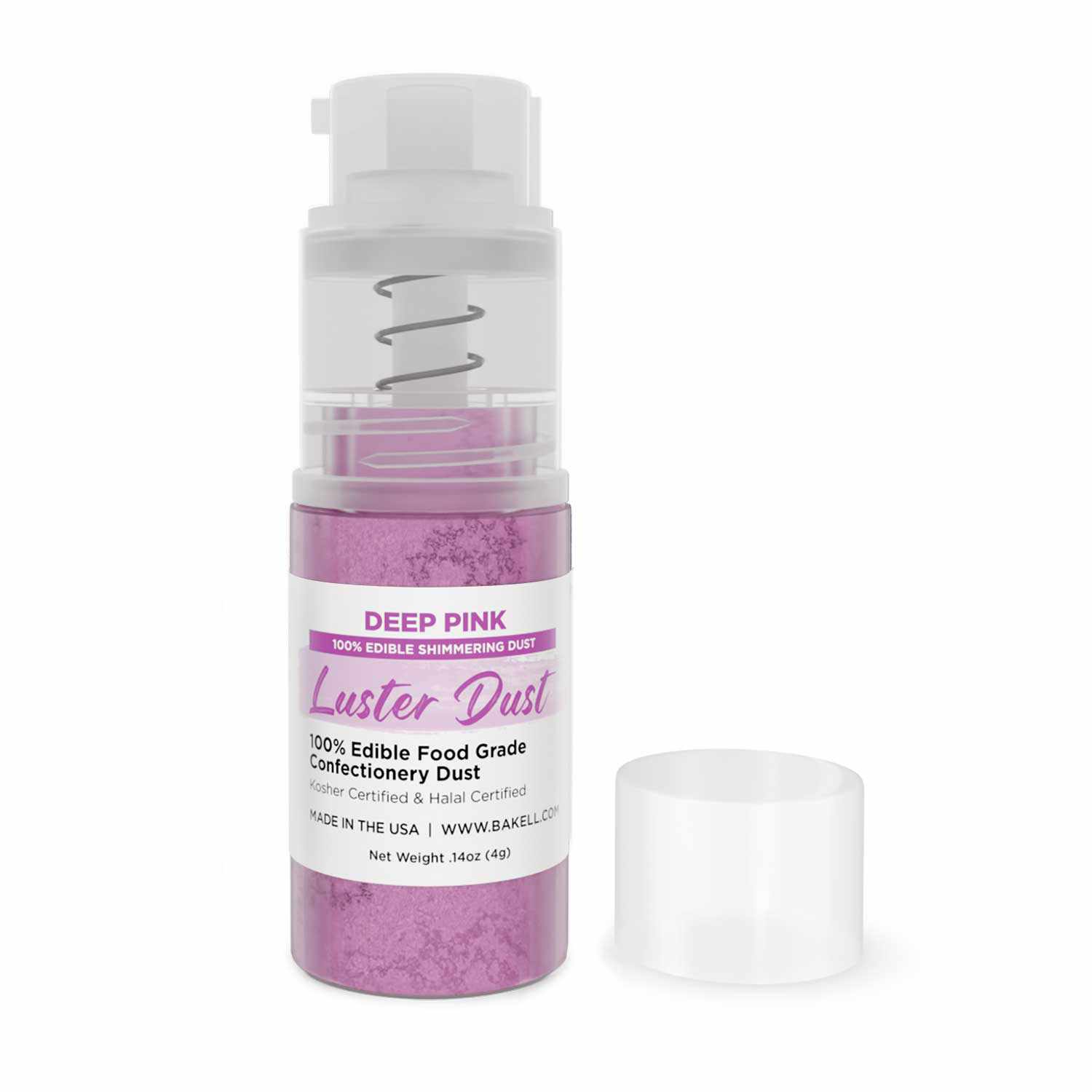 Deep Pink Luster Dust 4g Mini Pump - Edible Cake Decorating Powder for Baking, Candy Making & Chocolate Coating | Perfect for Wedding Cakes, Cupcakes, Cookies & DIY Desserts