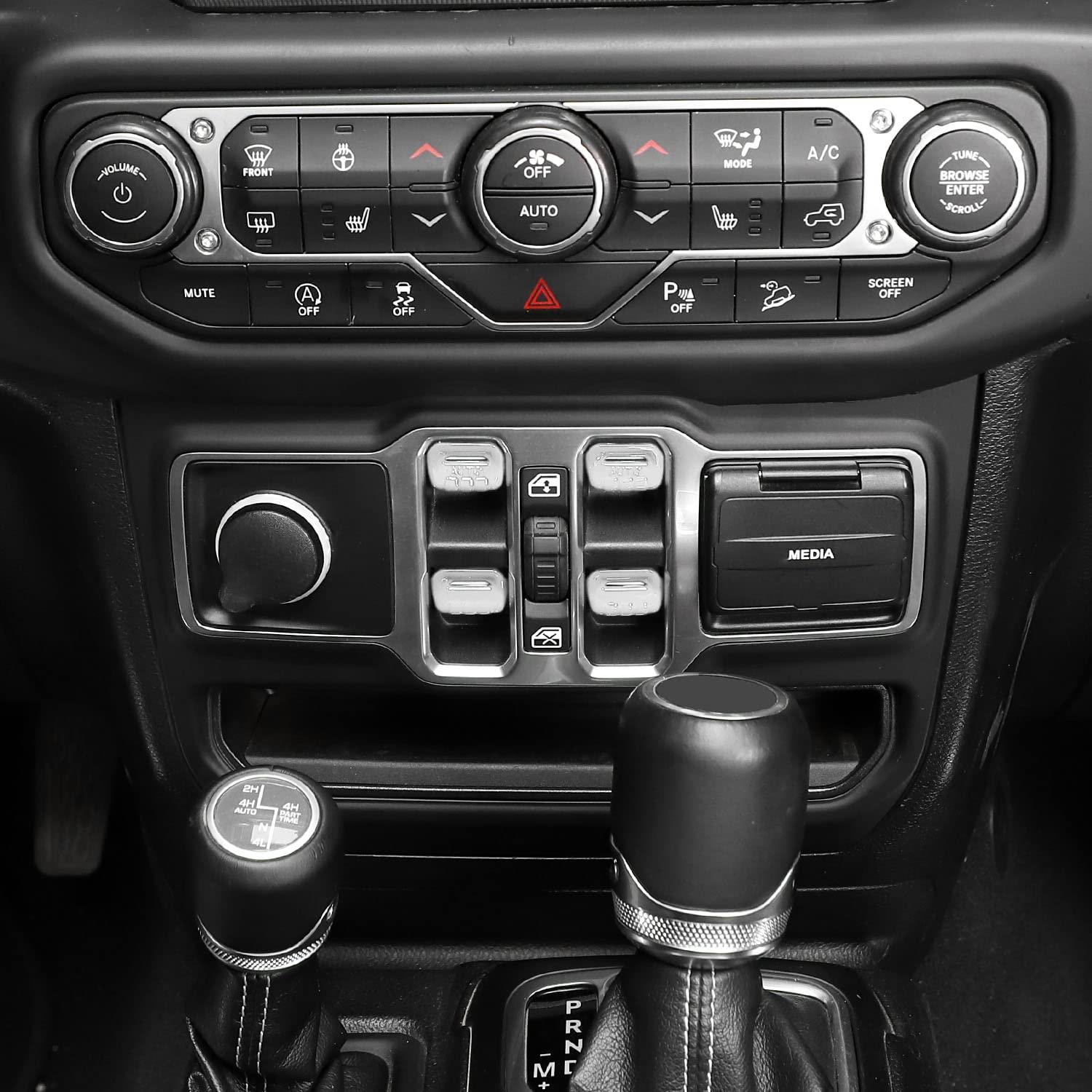 Jeep Wrangler JL JLU & Gladiator JT Window Switch Button Cover Trim (2018-2025) - Premium White Interior Accessories | Perfect for Off-Road Protection & Interior Customization