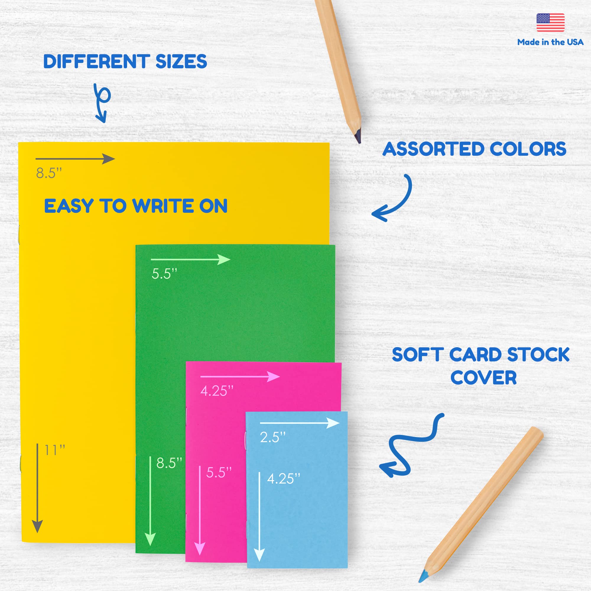 Hygloss Blank Books 4.25x5.5in 50pk - Colorful Journals for Writing & Sketching - Perfect for Art, Crafts & DIY Projects