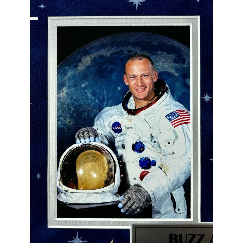 Buzz Aldrin Autographed Apollo 11 Moon Landing Framed Photo - JSA Certified NASA Memorabilia - Perfect for Space Enthusiasts & Home Office Decor