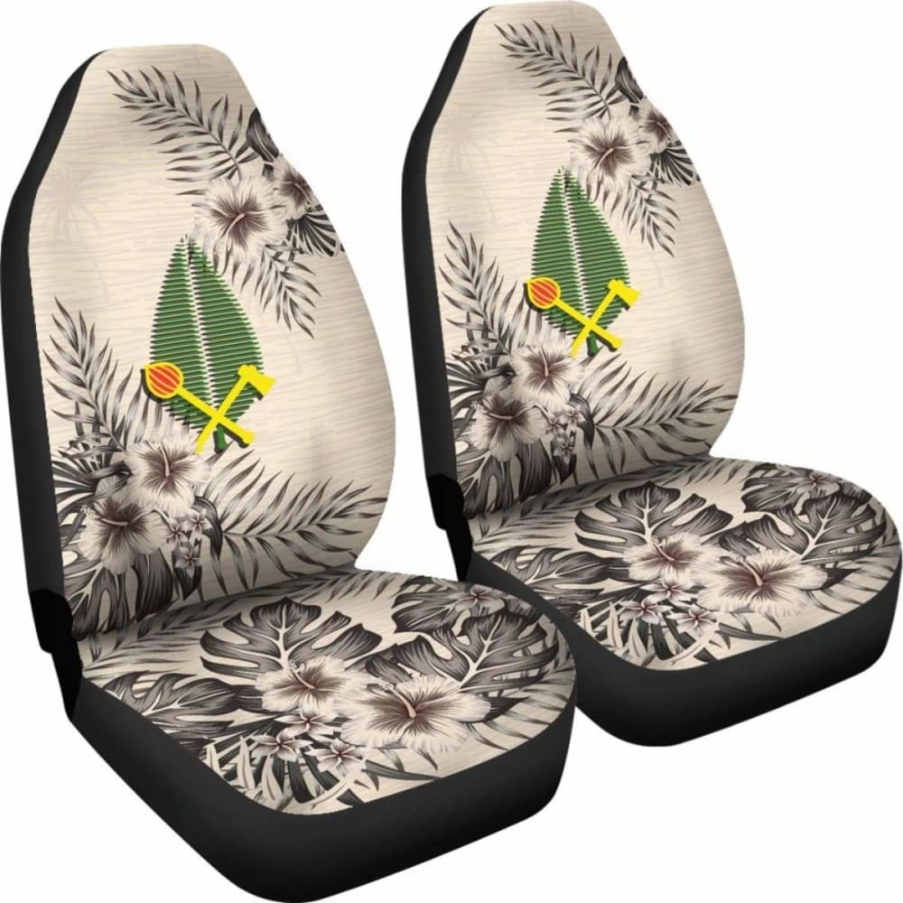 Alo Wallis And Futuna Beige Hibiscus Car Seat Covers - 2-Piece Set | Premium Universal Fit for Cars, SUVs & Trucks | Waterproof & Comfortable for Daily Commute & Road Trips