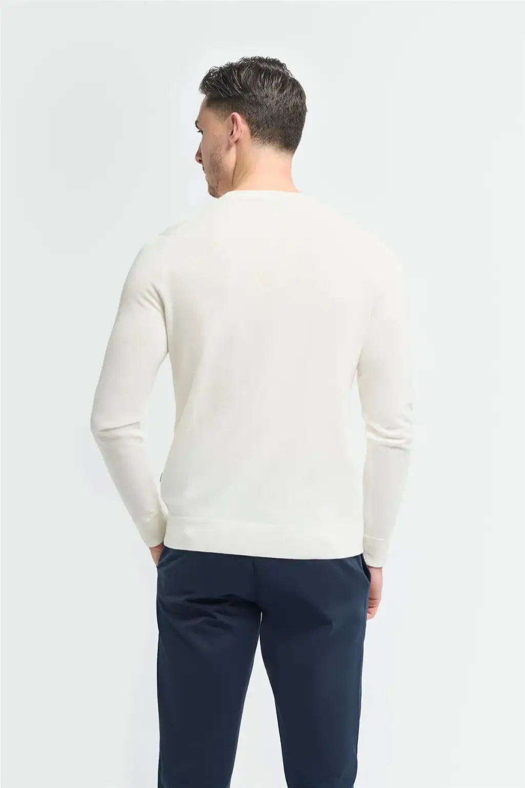 Cavani Men's Savio Lightweight Crew Neck Sweater | Soft Cotton Knit Pullover for Casual Wear & Layering | Perfect for Office, Travel & Everyday Comfort