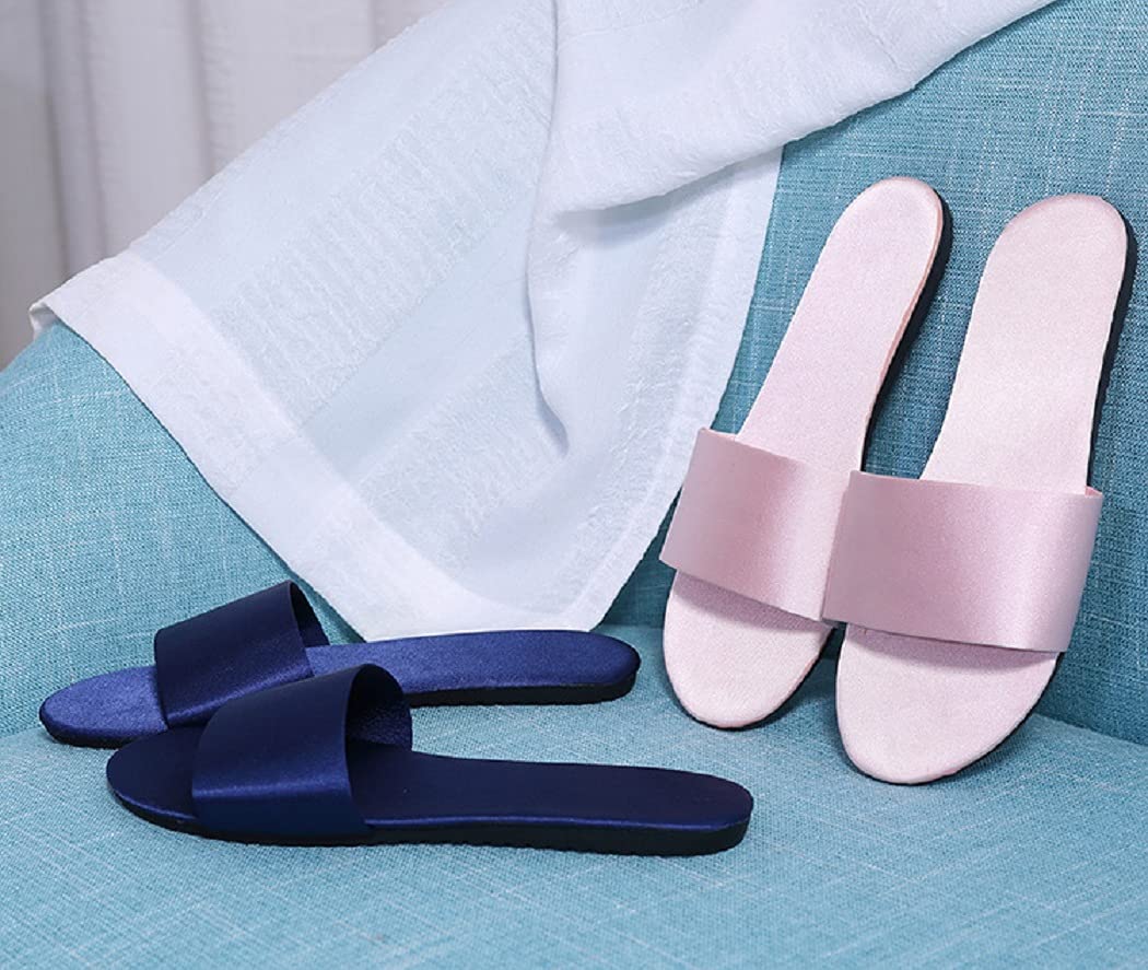 **HANDKEI Women's Summer Satin Slippers – Breathable Indoor Flat Sandals for Home Comfort | Cozy House Shoes for Relaxation & Lounging**