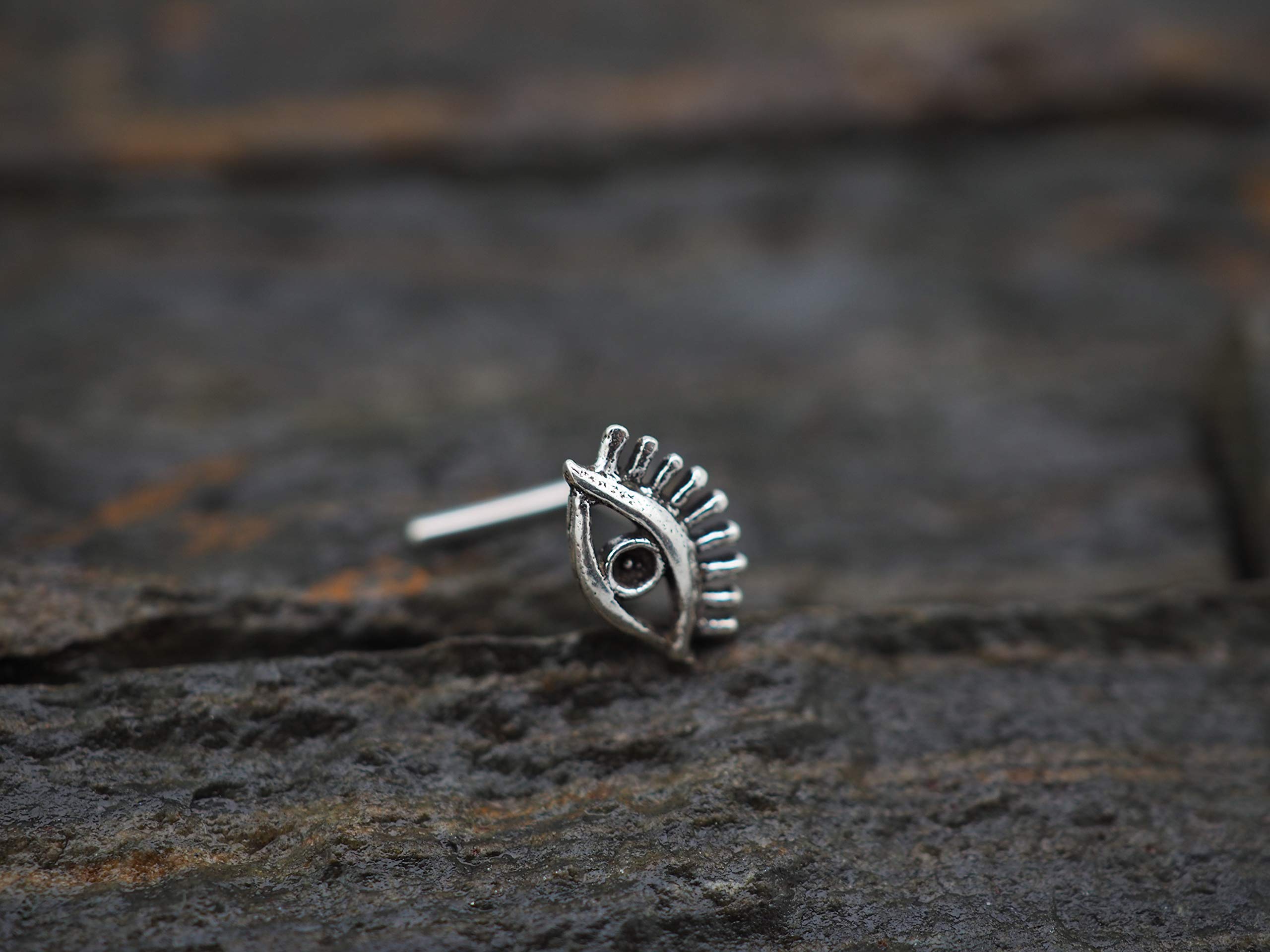 18g & 20g Evil Eye Nose Stud - Sterling Silver Nose Screw Piercing Jewelry for Women & Men - Perfect for Everyday Wear, Spiritual Protection & Body Piercing Jewelry Collection