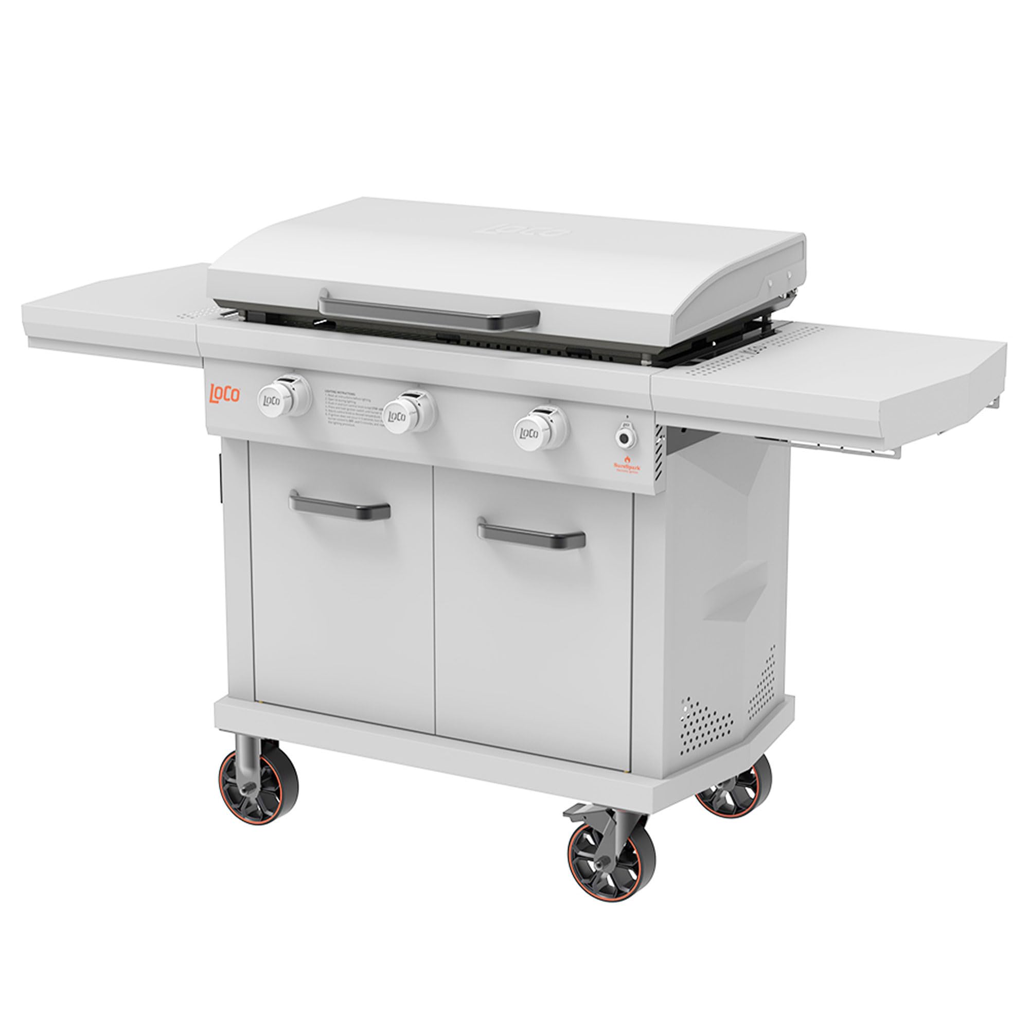 LoCo Cookers 3 Burner Flat Top Propane Gas Grill - 36 Inch Outdoor BBQ Griddle for Backyard, Camping & Tailgating | Heavy-Duty Stainless Steel Cooking Surface