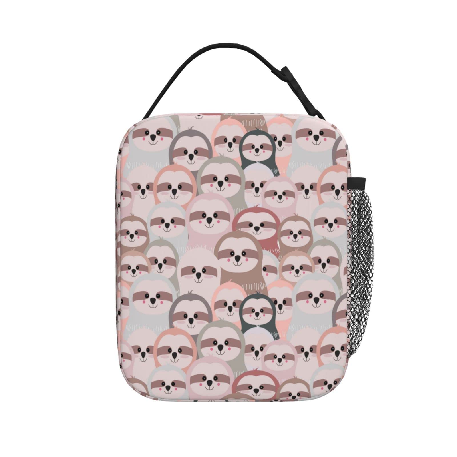 Insulated Sloth Lunch Bag - Cute Cartoon Pink Smile Lunch Box for School, Work, Picnic & Travel | Leakproof Food Container for Kids & Adults