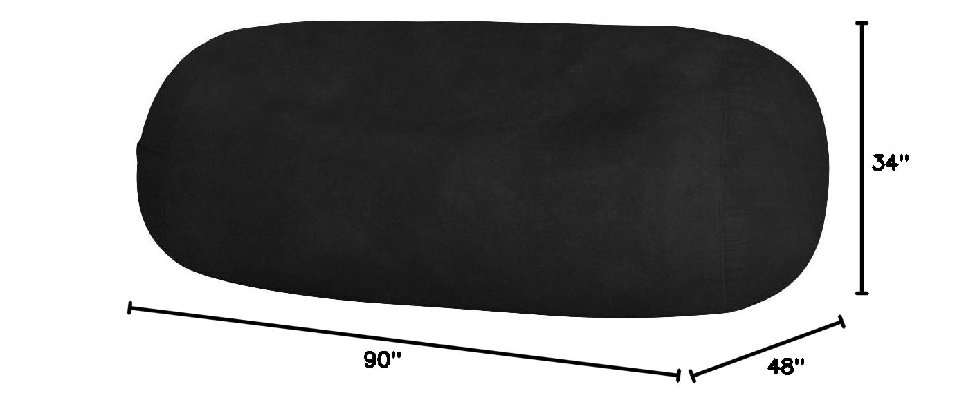 Chill Sack 7.5-Feet Memory Foam Bean Bag Chair - Ultra Soft Lounger for Adults & Teens, Black - Perfect for Gaming, Movie Nights & Relaxation in Bedroom or Living Room