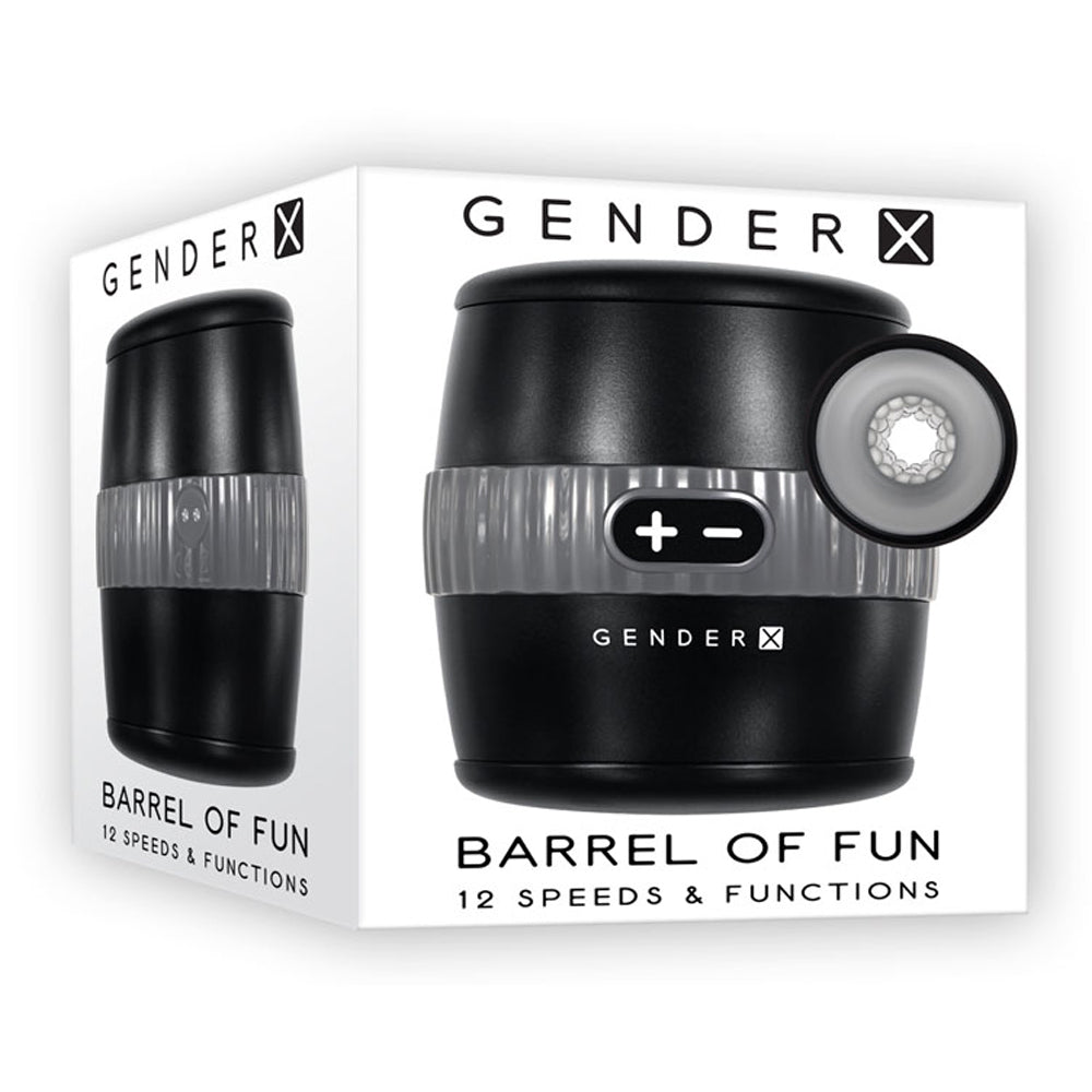 Gender X Barrel of Fun Open-Ended Vibrating Masturbator - Powerful Rechargeable Adult Toy for Men & Women - Perfect for Solo Play & Couples' Intimate Moments