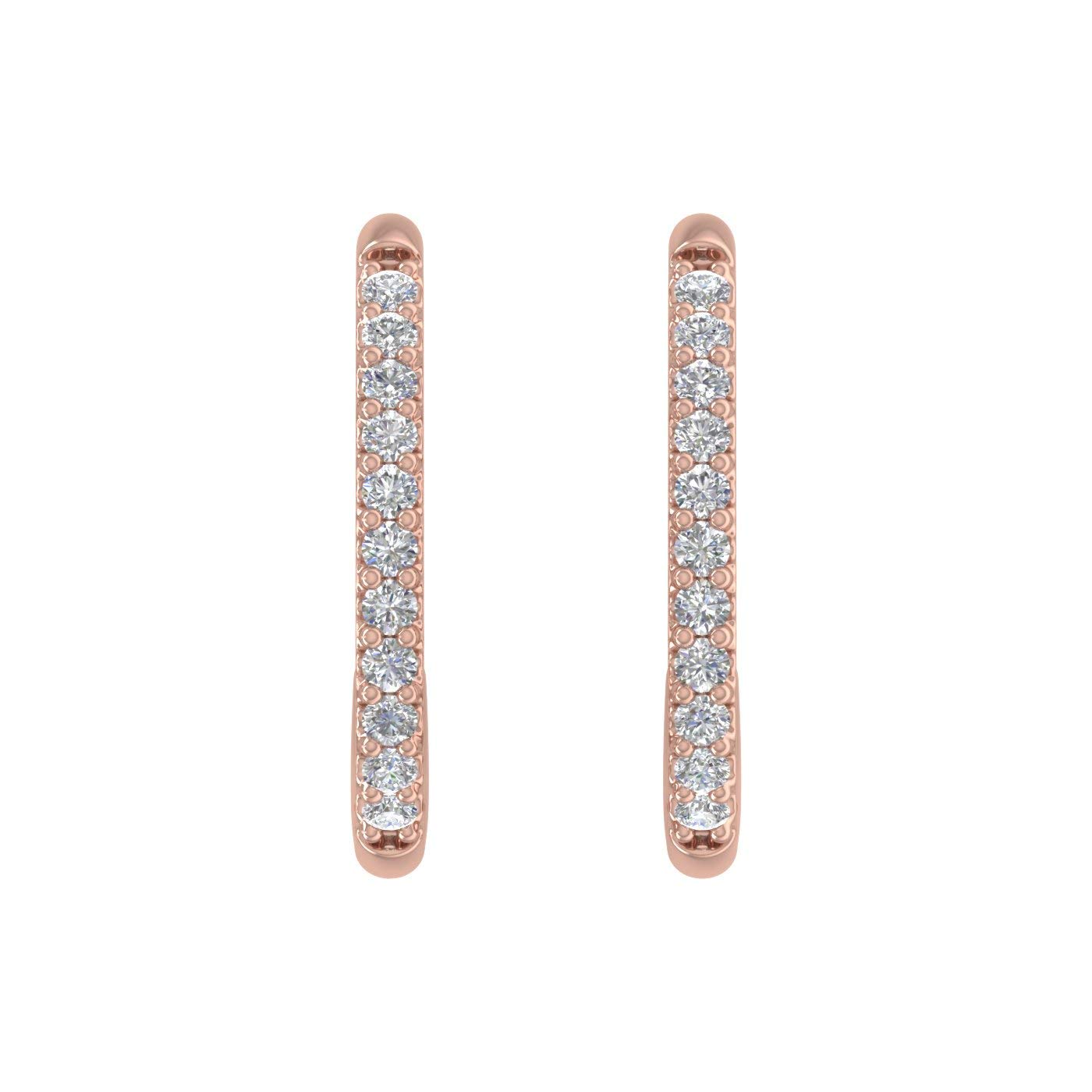 0.08 Carat IGI Certified Diamond Open Hoop Earrings in 10K Solid Gold - Dainty Everyday Studs for Women, Perfect for Work, Date Night & Special Occasions
