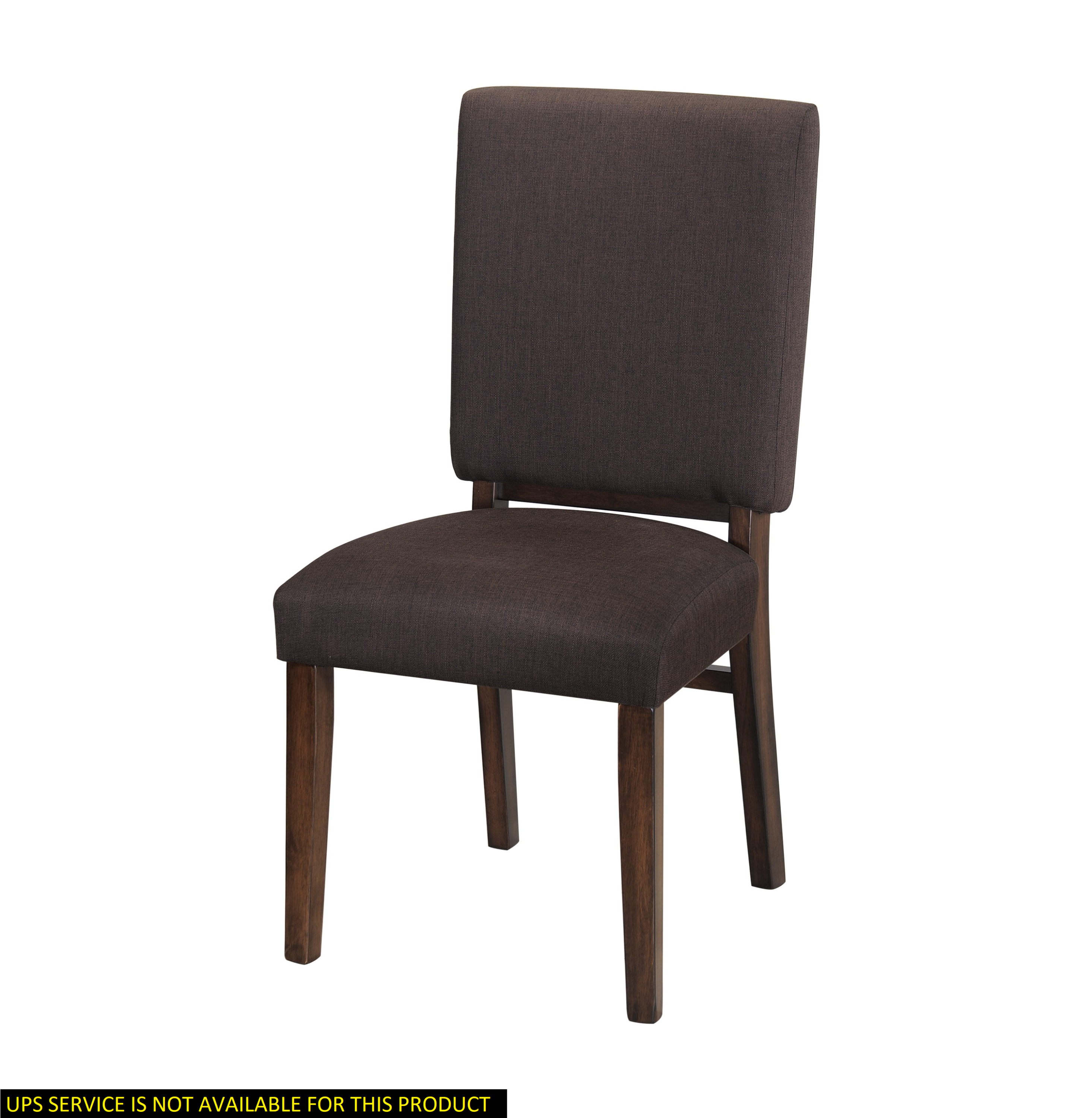 Chocolate Brown Fabric Upholstered Side Chairs 2-Piece Set with Walnut Finish Wooden Frame - Dining Room Furniture for Kitchen, Breakfast Nook, and Small Space Decor