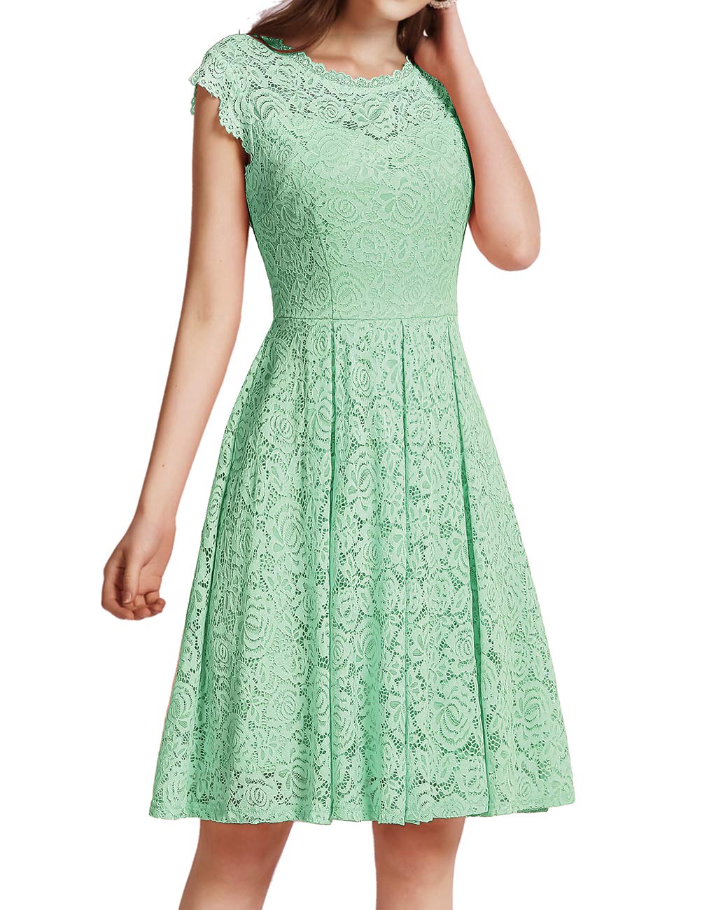 Meetjen Floral Lace Prom Graduation Cocktail Dress for Women - A-line Wedding Guest Party Dress for Formal Events, Evening Gala & Special Occasions