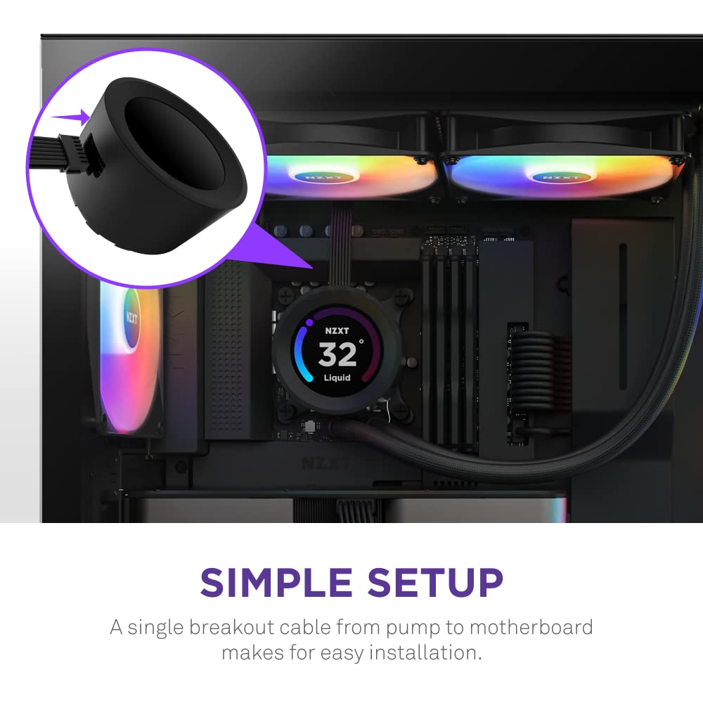 NZXT Kraken Elite 280 RGB AIO Liquid CPU Cooler - 280mm Radiator with 2.36