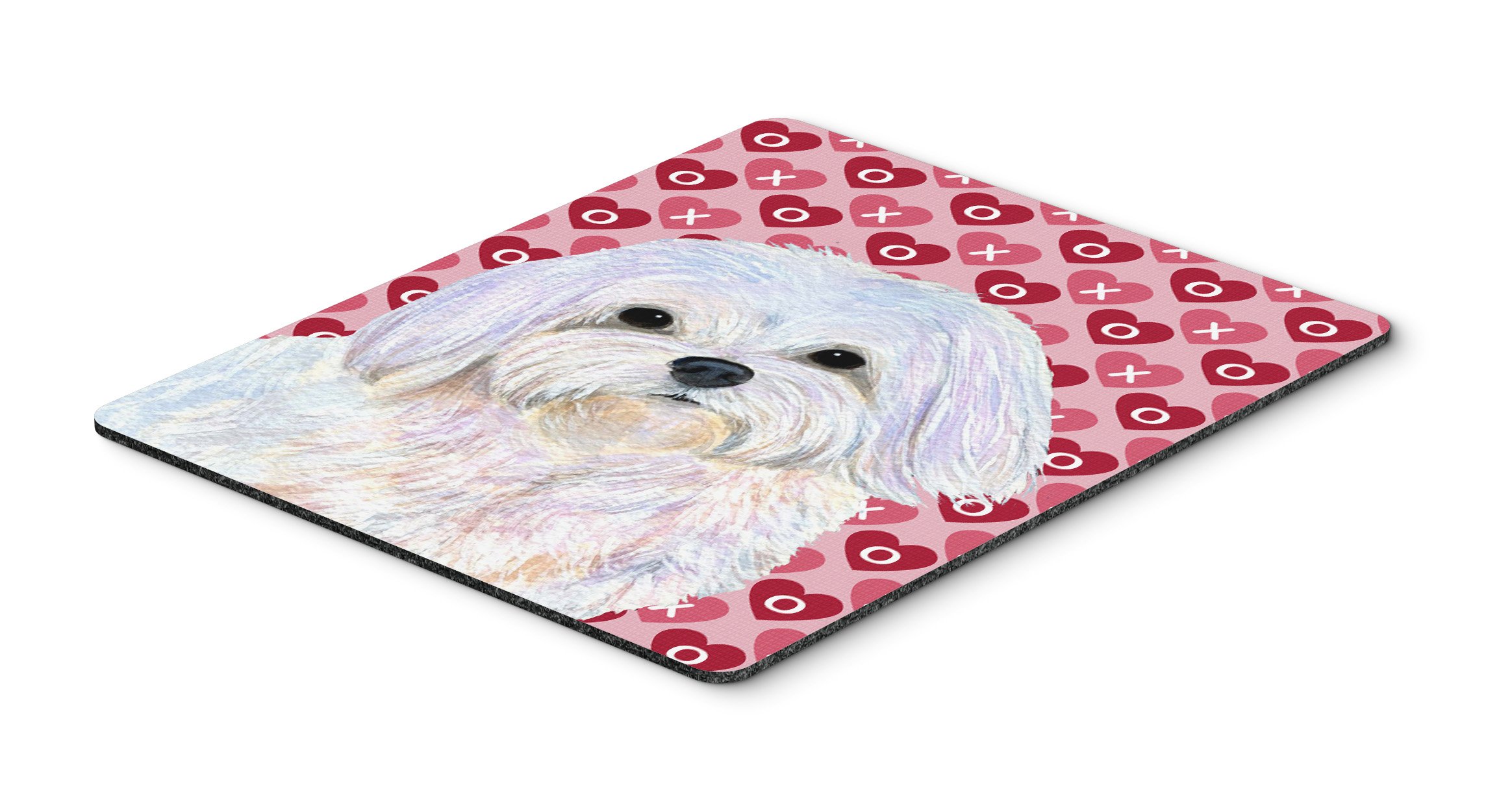 Caroline's Treasures SS4482MP Maltese Hearts Love & Valentine's Day Mouse Pad - Large Washable Non-Slip Desk Mat for Home Office, Gaming, Computer & Laptop Use | Perfect Gift for Pet Lovers & Valentine's Day