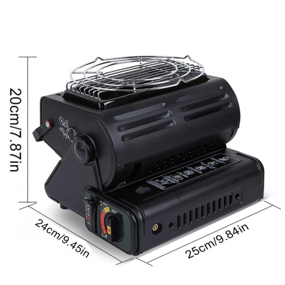 LKP Adjustable Butane Gas Heater - Portable Outdoor Space Heater for Camping, Hunting, Backpacking & Patio Use | 2-in-1 Heating & Cooking Warmer (Black) | Perfect for Cold Weather Adventures & Emergency Heating