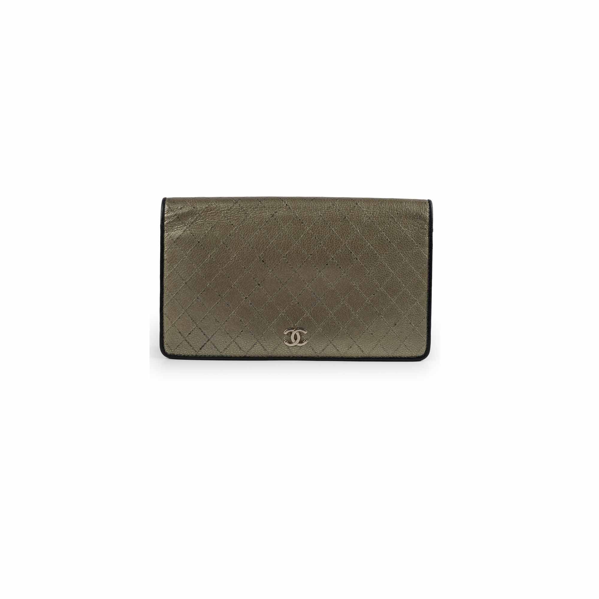 Chanel Metallic Long Wallet for Women - Luxury Leather Zip Around Wallet with RFID Protection - Perfect for Everyday Use, Travel & Gift Giving