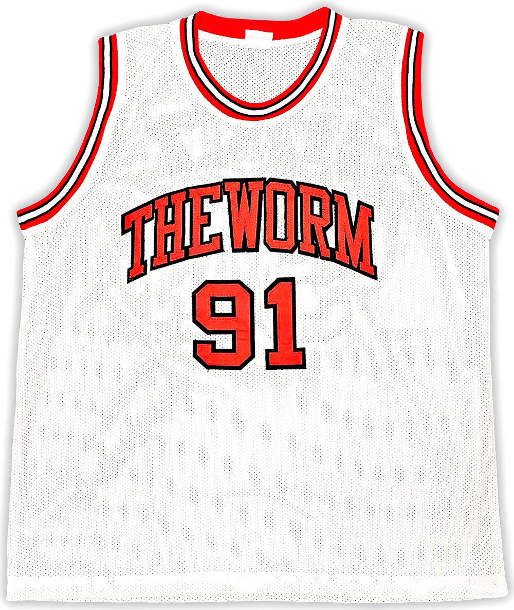 Dennis Rodman Chicago Bulls Signed White Basketball Jersey with JSA COA - Perfect for NBA Memorabilia Collectors and Sports Fans Display