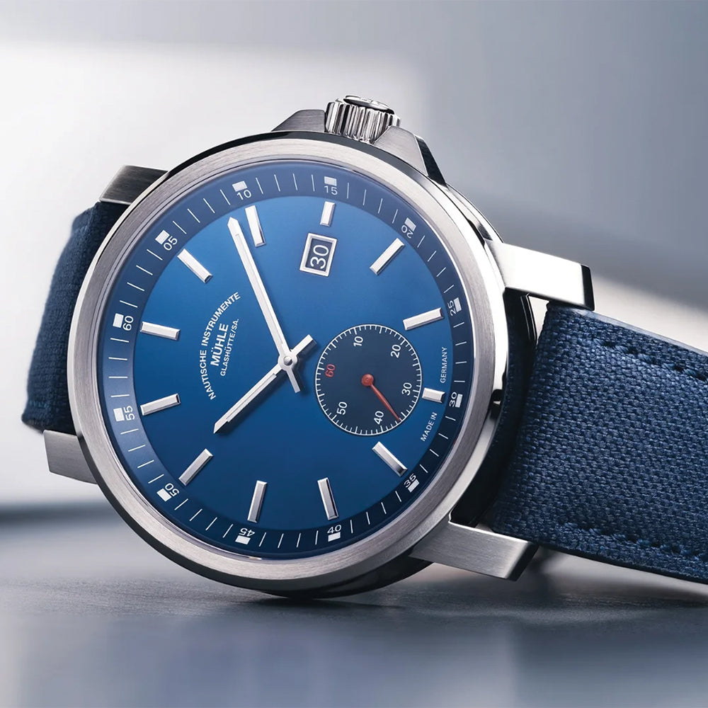 Automatic 42.4mm 29er Big Small Seconds Watch with Blue Dial & Fabric Strap - Perfect for Casual Wear, Outdoor Adventures & Everyday Use
