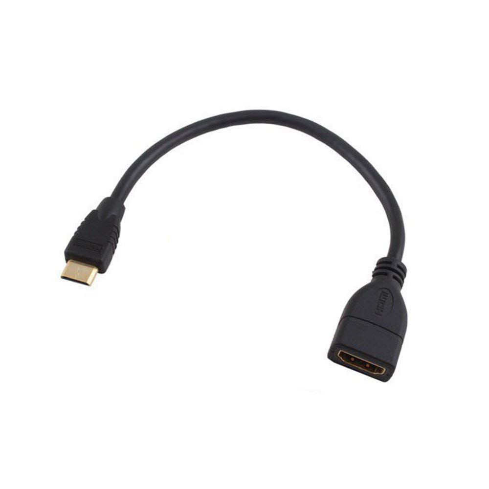 15cm Mini HDMI Male to HDMI Female High Speed Adapter Cable - 0.15m HDMI Extension Cord for 4K Ultra HD, Laptop, Camera, Monitor & TV Connections