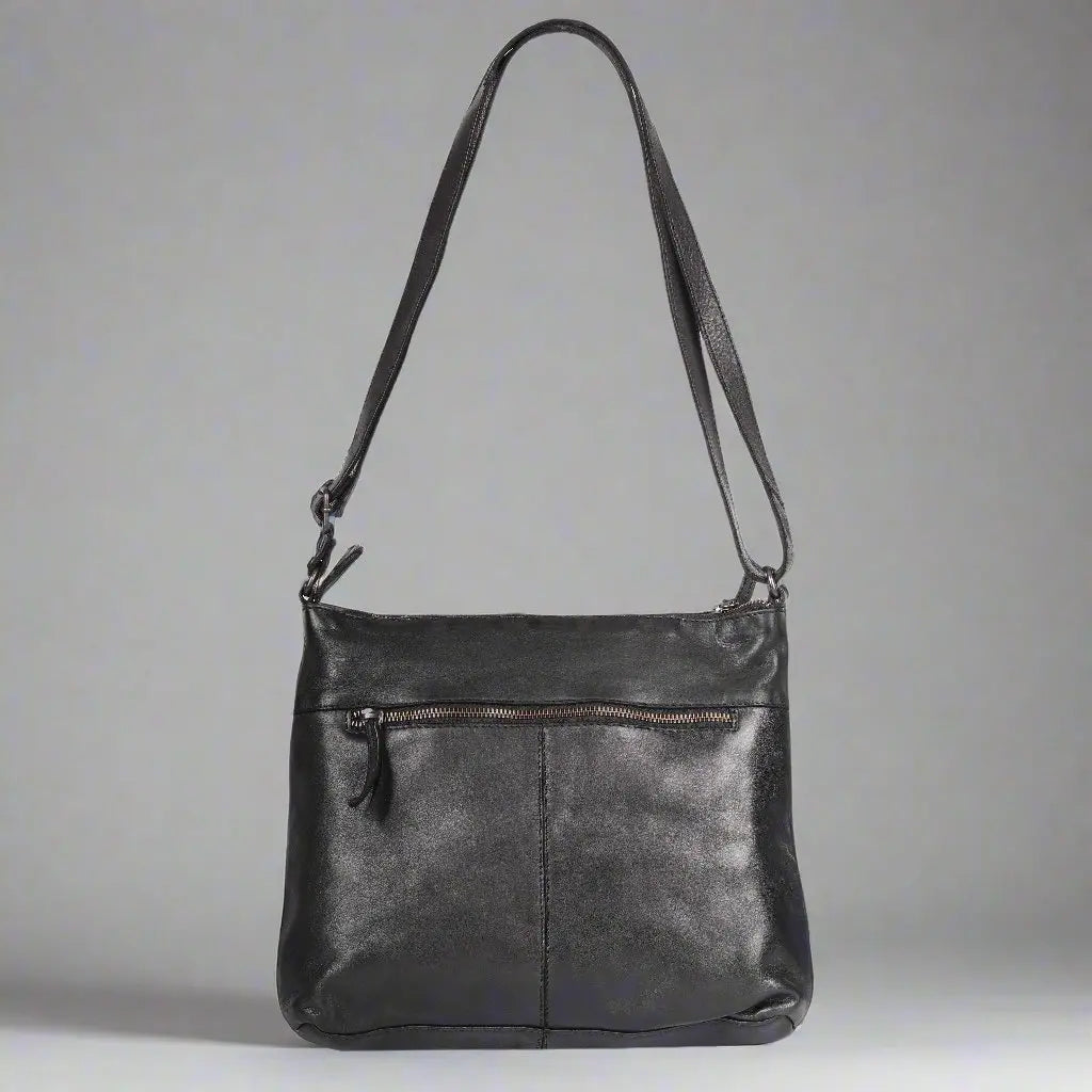 MET Genuine Leather Crossbody Bag for Women with Dual Zipper Pockets - Perfect for Travel, Work & Everyday Use