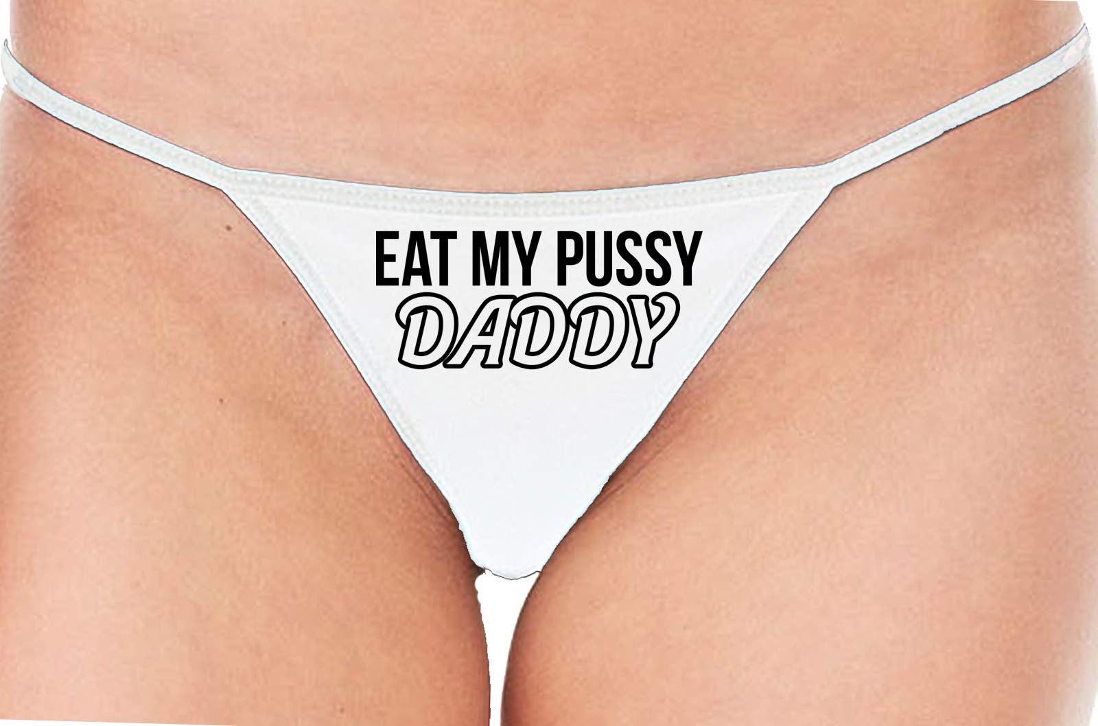 Sexy White Lace Thong Panties for Women - Oral Sex Lingerie, Seductive String Underwear for Couples Play & Romantic Nights