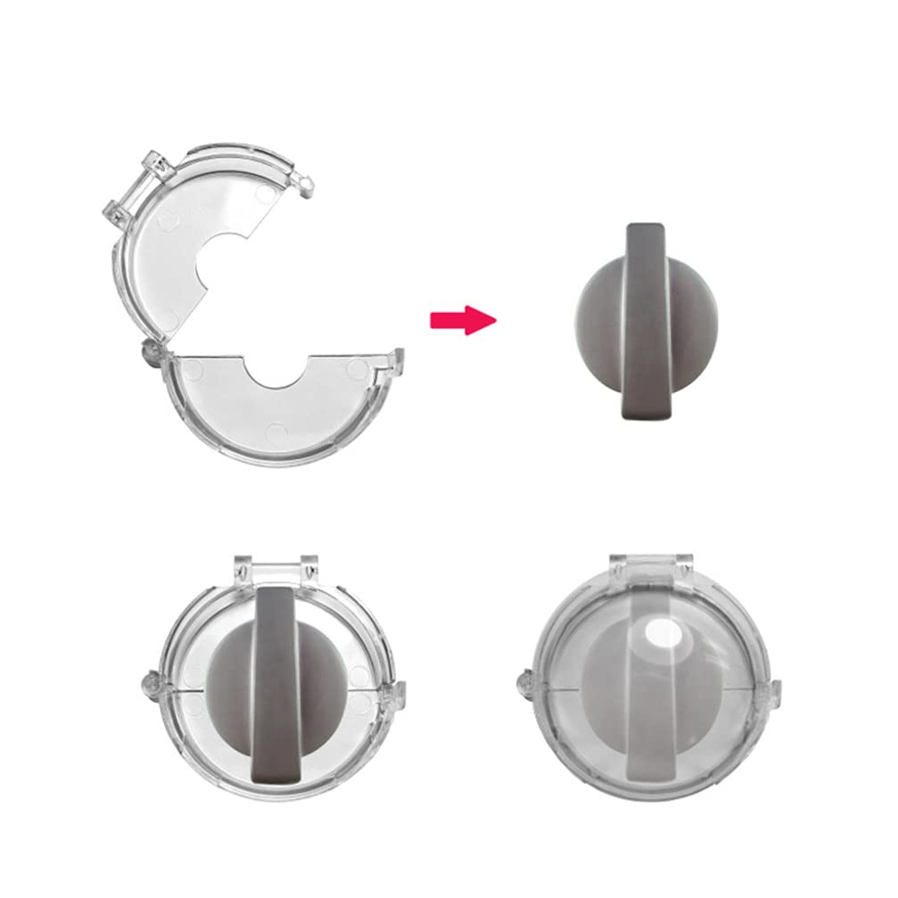 5-Pack Universal Clear Stove Knob Covers - Childproof Oven Knob Protectors for Gas & Electric Stoves - Baby Safety Kitchen Accessories for Childproofing Your Home (Ideal for Families with Toddlers)