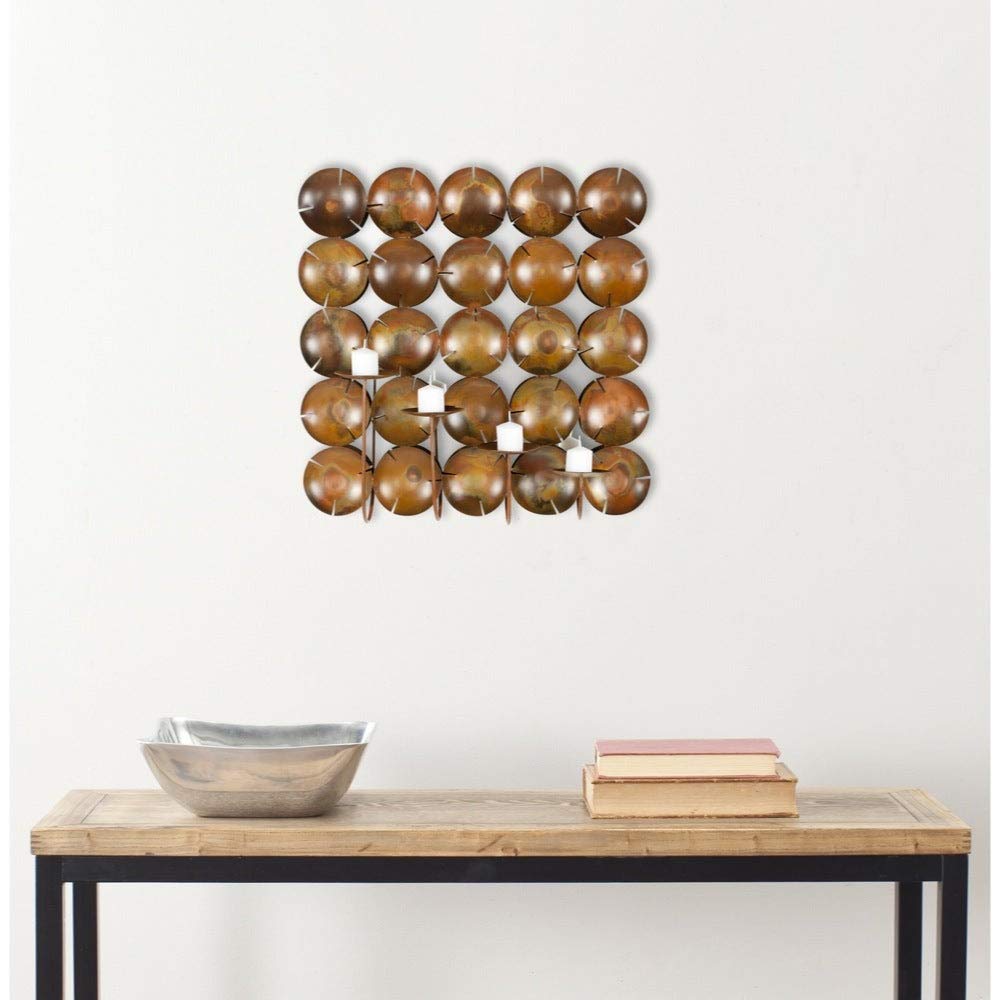 Safavieh Coco Shells Candle Holder Wall Sconce - Decorative Coastal Wall Art for Living Room, Bedroom, or Bathroom Décor
