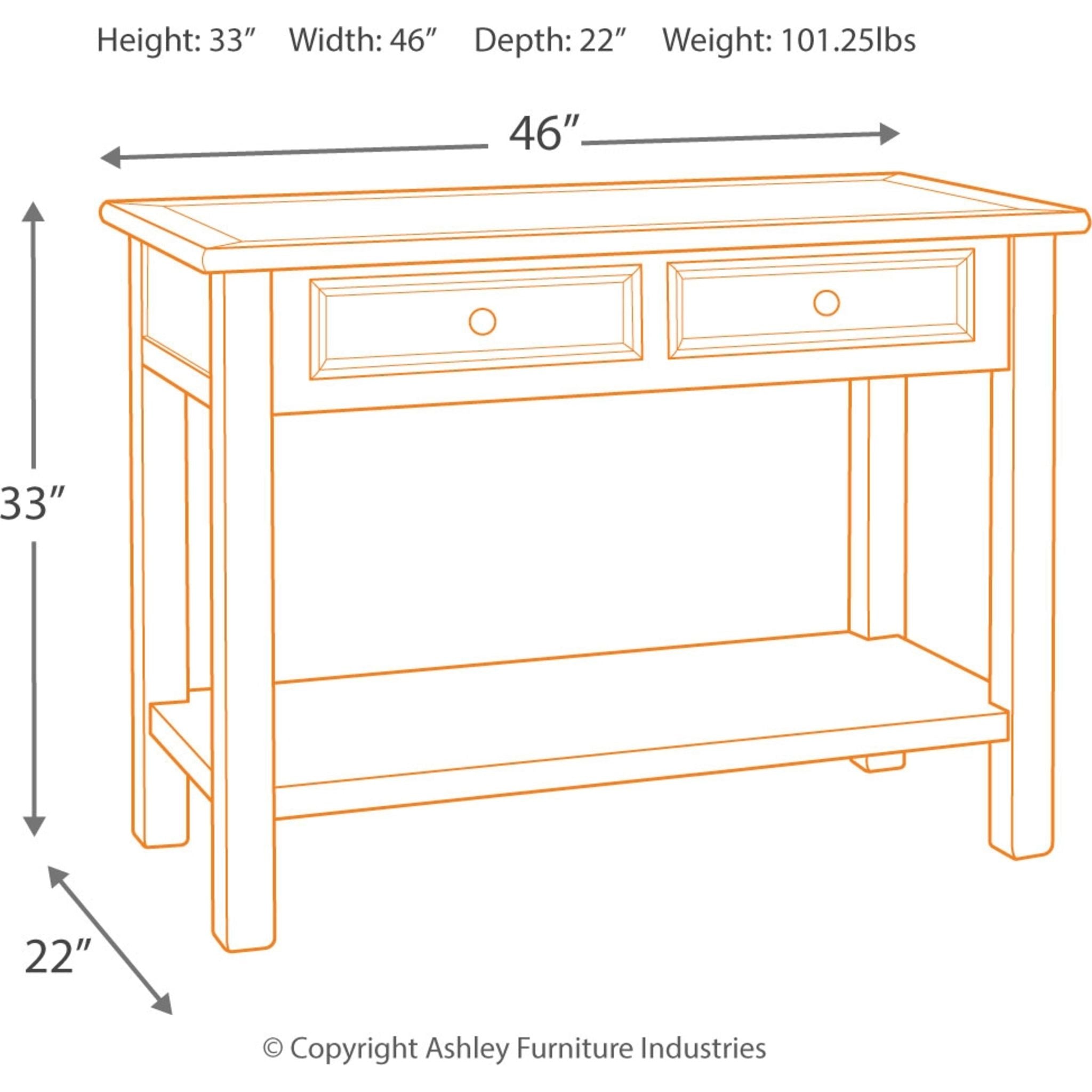 Bolanburg Sofa Table - Two Tone Finish Console Table for Living Room, Entryway, or Hallway - Perfect for Home Decor and Storage
