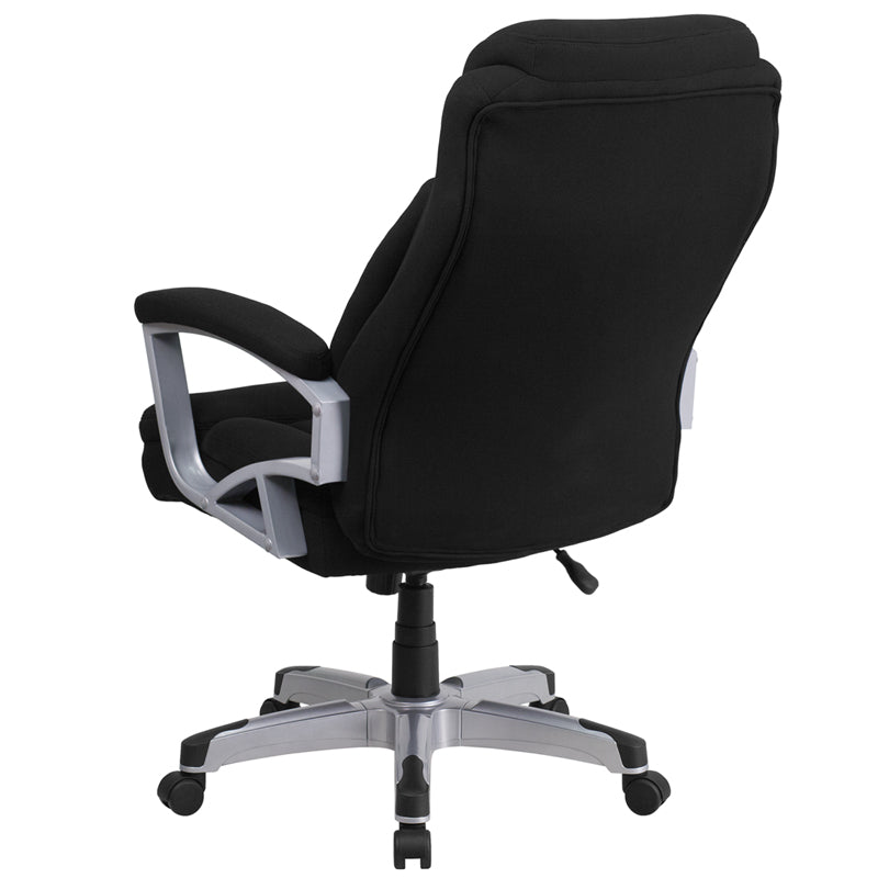 FLASH HERCULES Series Big & Tall 500 lb. Capacity Black Fabric Executive Swivel Ergonomic Office Chair with Adjustable Arms - Perfect for Home Office, Gaming, and Heavy-Duty Workspaces