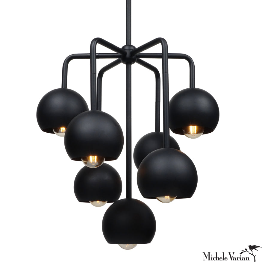 Black Sputnik Bubble Pendant Light - Modern Chandelier for Dining Room, Living Room, Bedroom, Kitchen | Dimmable LED Ceiling Fixture for Home Decor