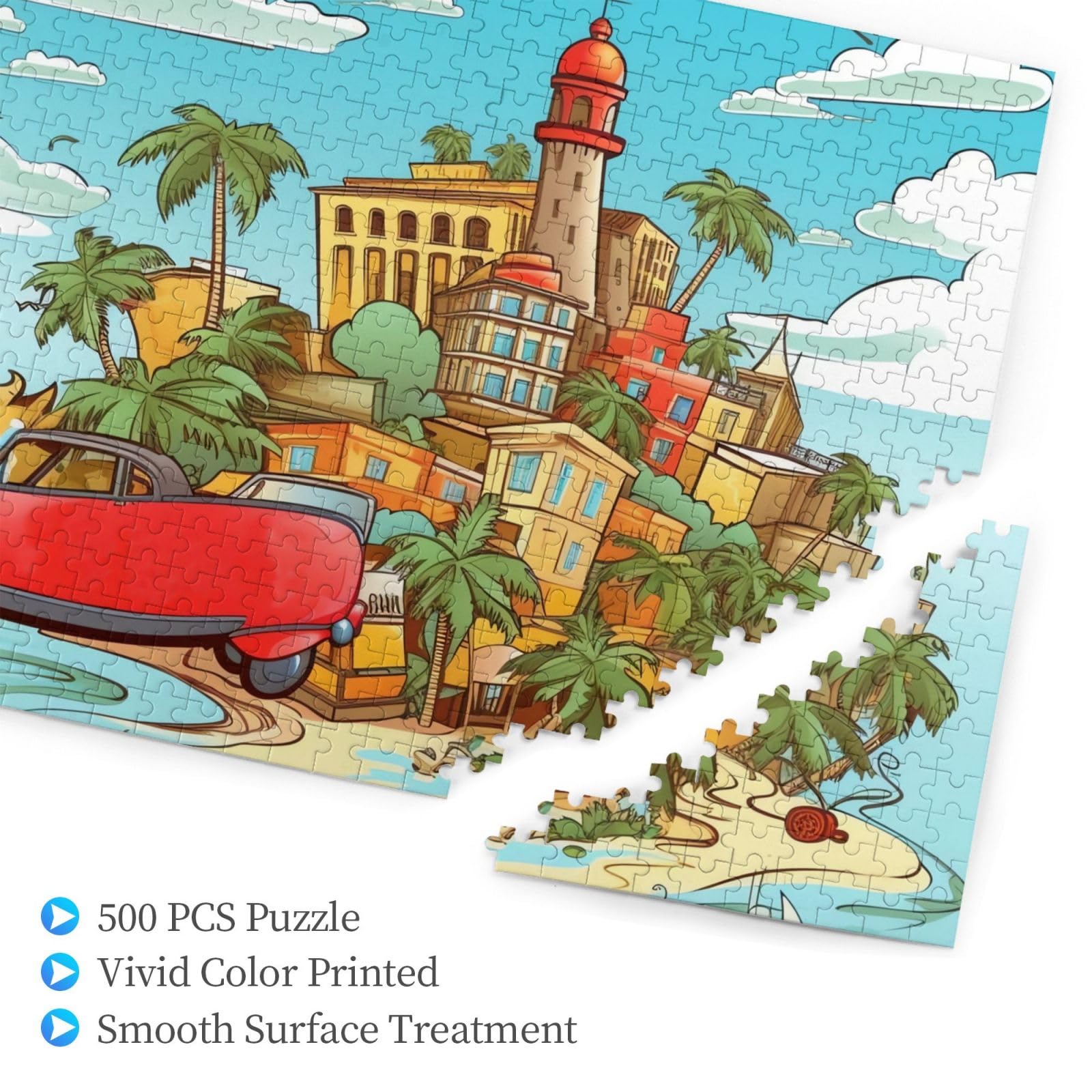 500-Piece Cuba Island Wooden Jigsaw Puzzle for Adults - Personalized Photo Puzzle, Classic Family Game (20.4