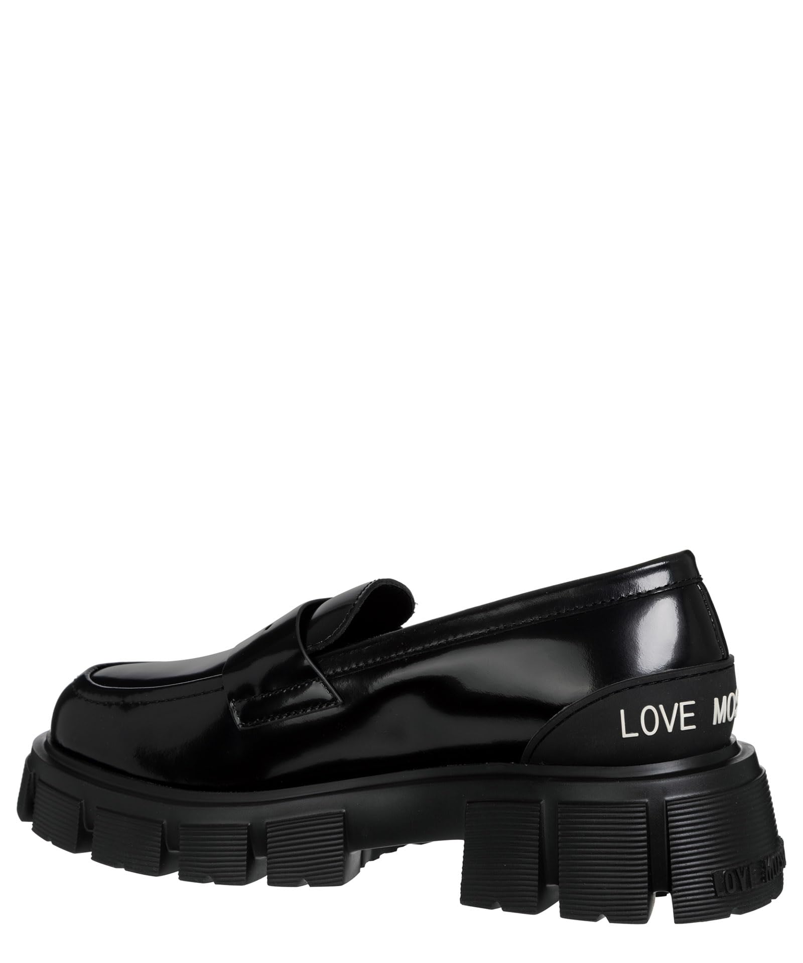 Love Moschino Women's Black Leather Moccasins - Comfortable Slip-On Loafers for Casual Outfits & Office Wear