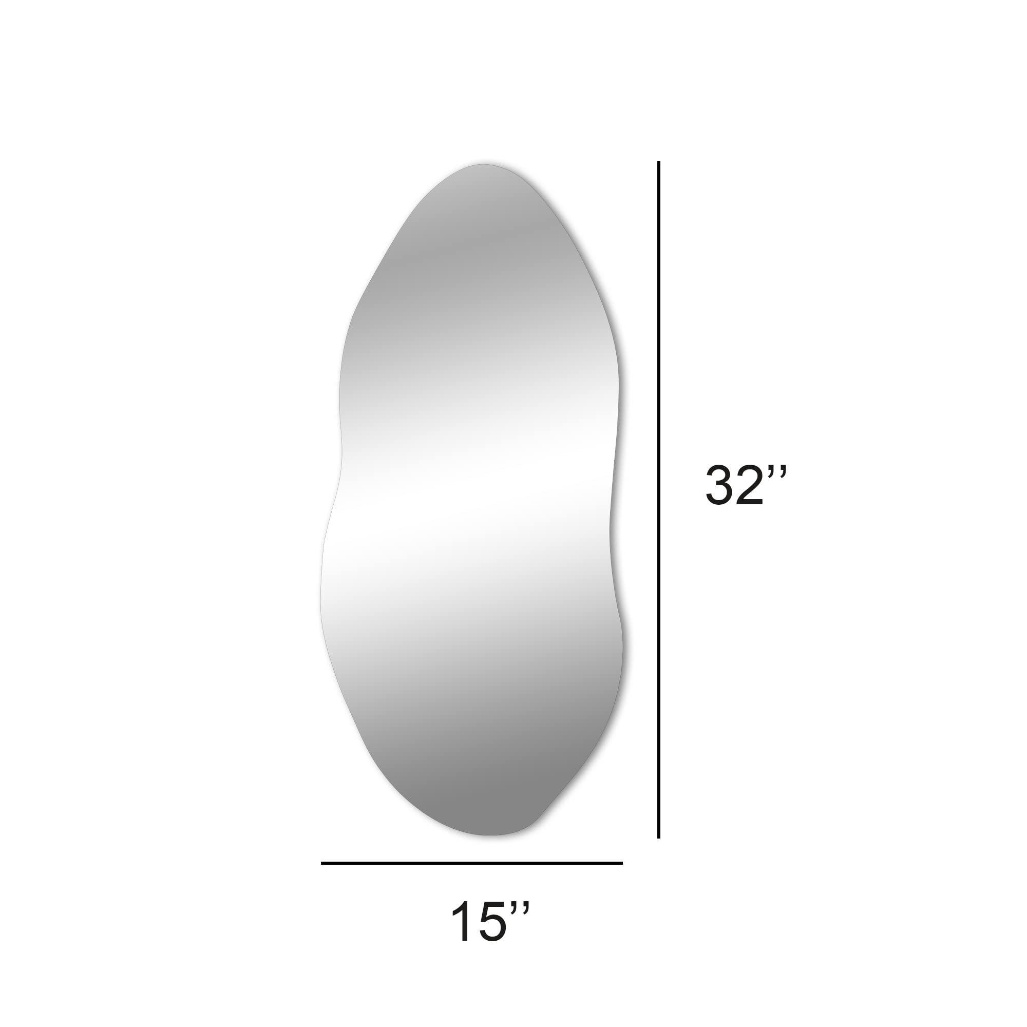 Delma Irregular Cloud-Shaped Wall Mirror - Modern Asymmetrical Frameless Design for Entryway, Bedroom & Living Room Decor | Unique Aesthetic Mirror with Hanging Hooks for Boho, Farmhouse & Contemporary Home Styles