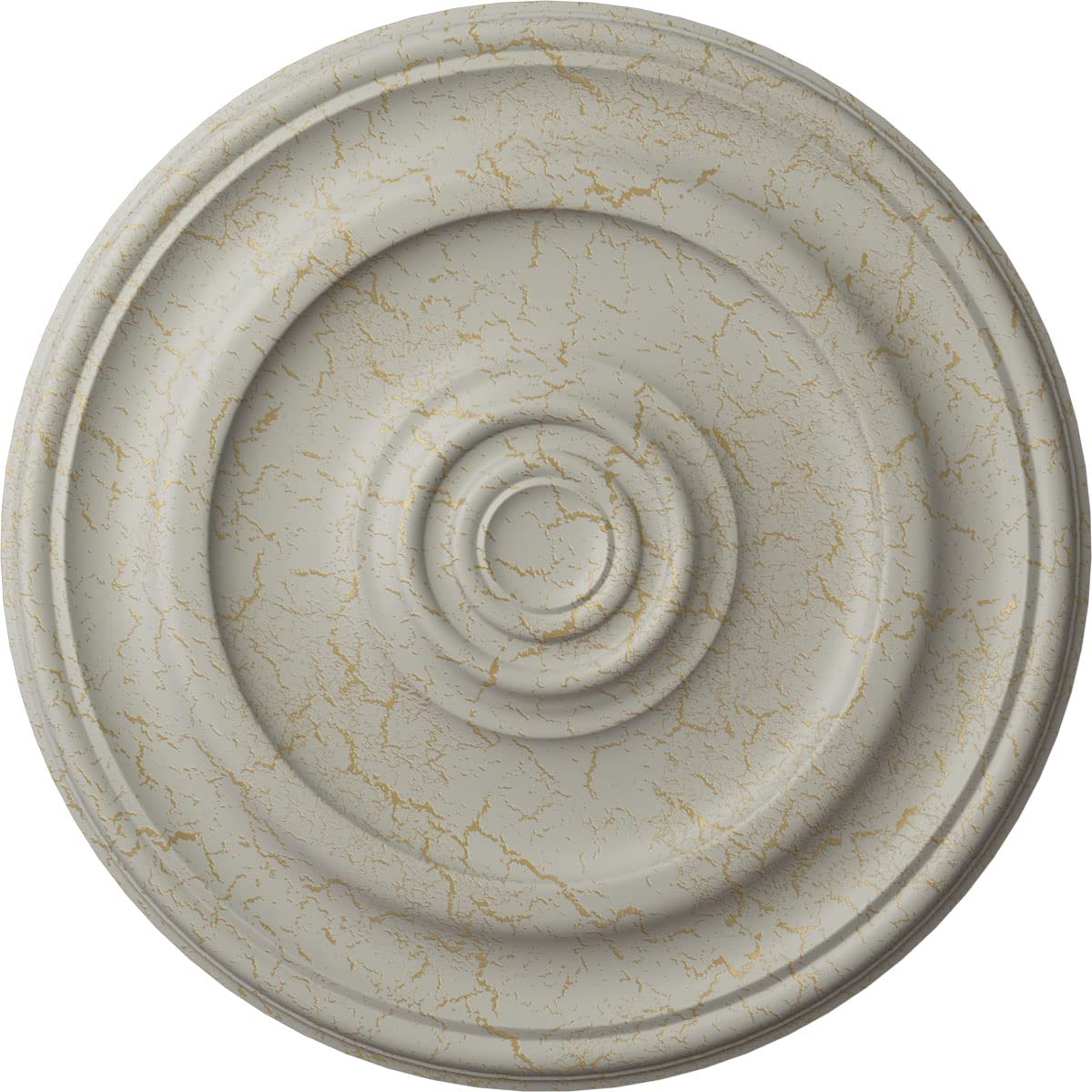 Ekena Millwork CM24KPPCC 24-Inch Traditional Ceiling Medallion - Hand-Painted Cream Crackle Finish - Fits 5.25