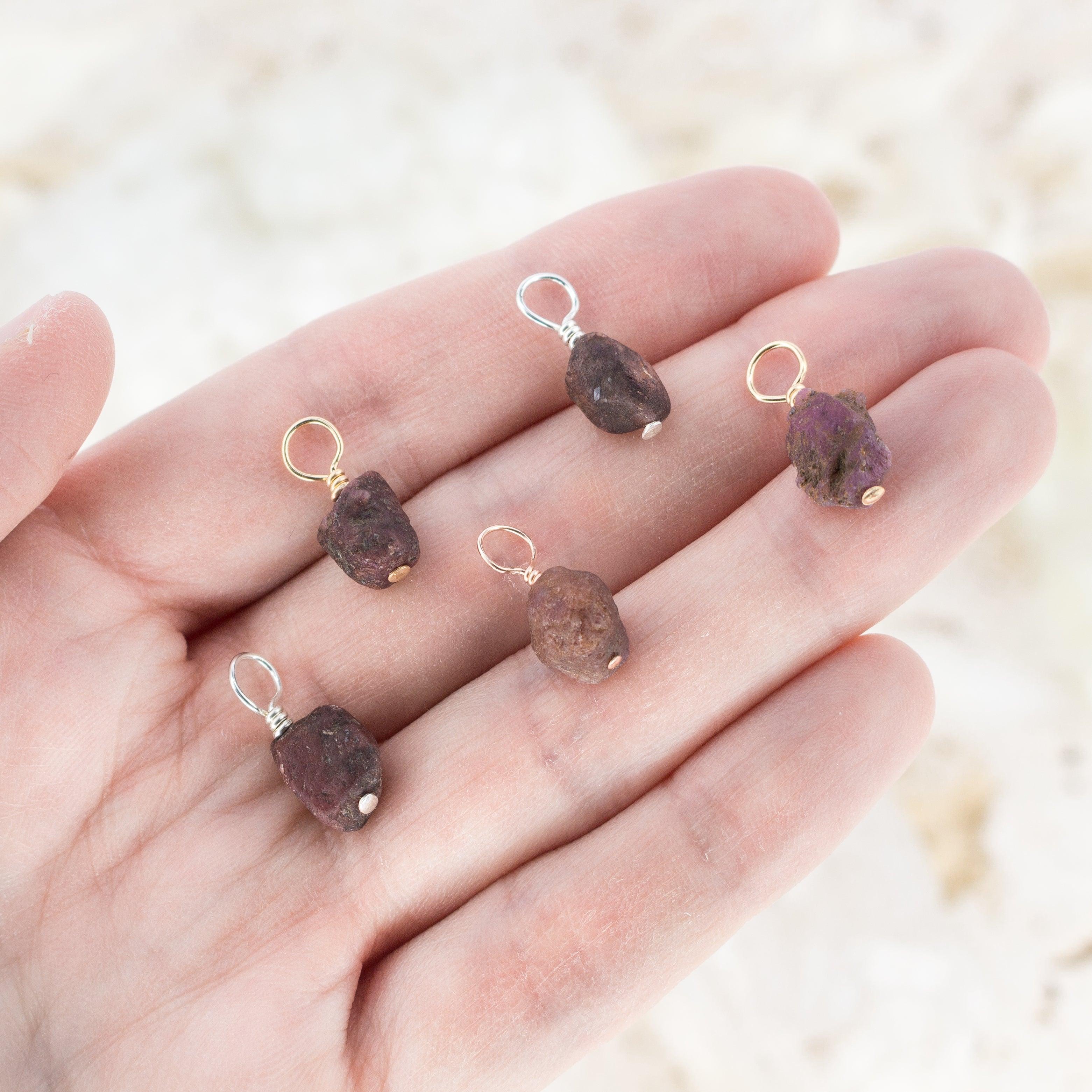 Natural Tiny Raw Ruby Crystal Pendant Necklace - Uncut Gemstone Jewelry for Women & Men - Perfect for Boho Style, Meditation & Spiritual Healing