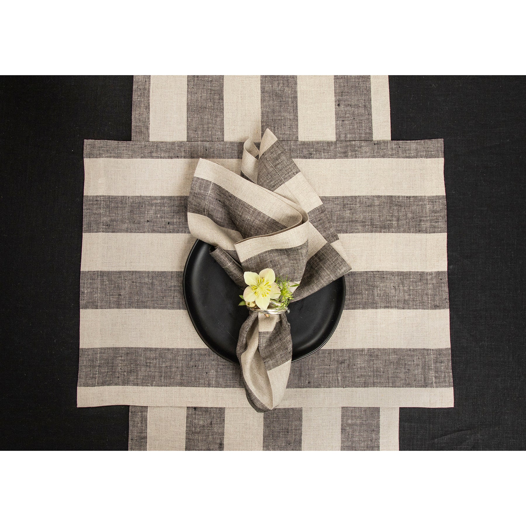 Stylish Cabana Stripe Placemats Set of 4 - Waterproof & Durable Table Mats for Dining, Kitchen, and Outdoor Entertaining