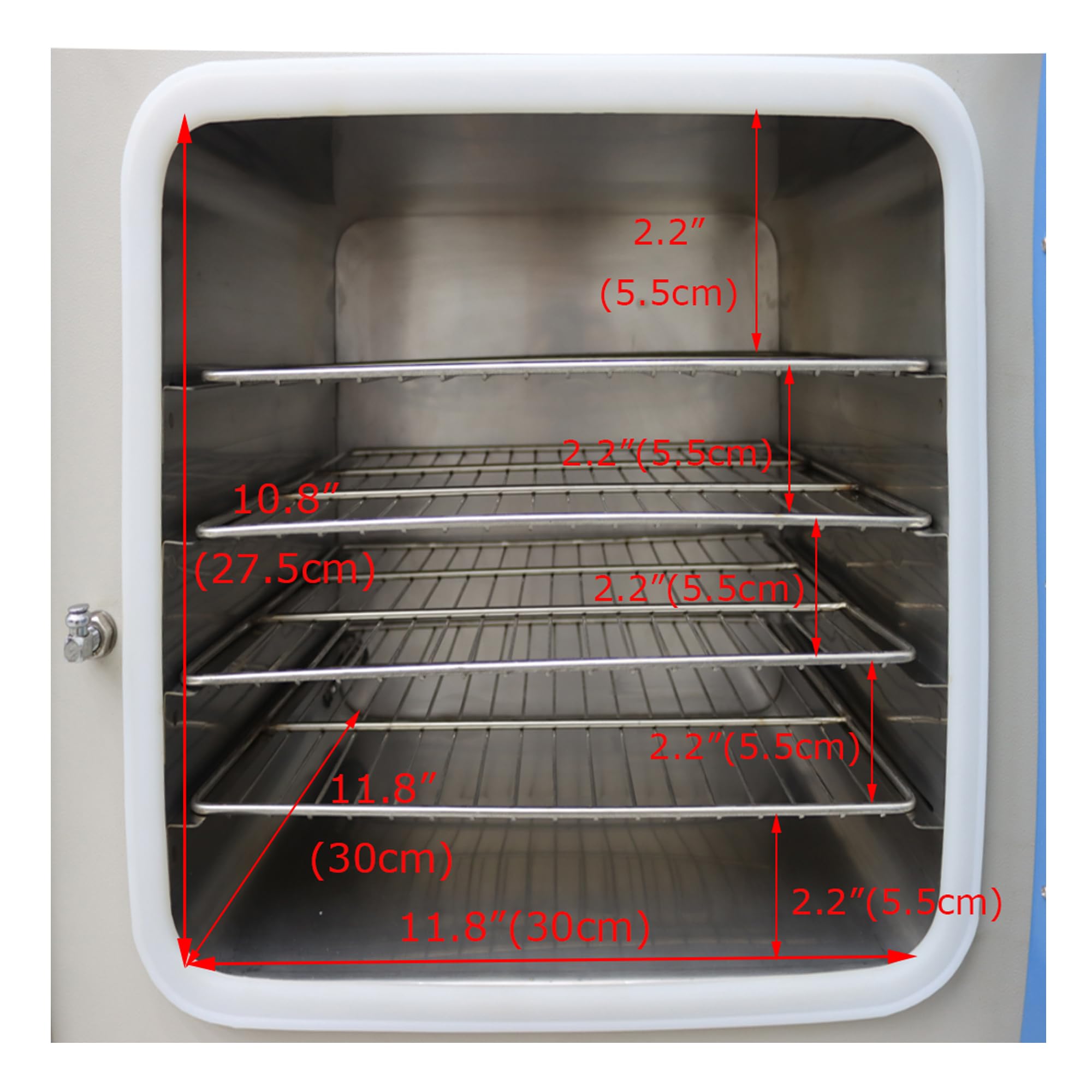 110V 0.9Cu ft Vacuum Drying Oven with 4-Layer Rack - Adjustable Temperature 1000W for Jewelry, Electronics & Lab Use - Compact Vacuum Drying Box for Resin Curing, PCB Baking & Chemical Drying