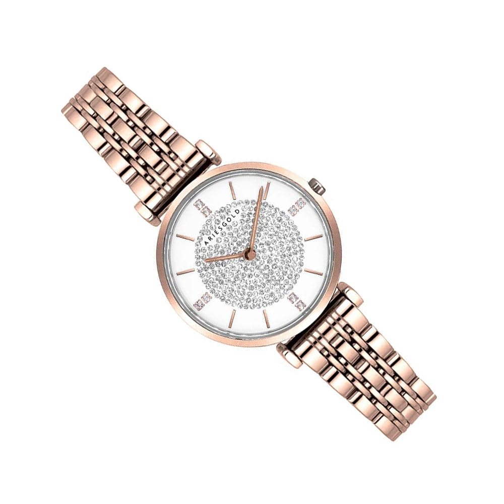 Aries Gold Vigoureux L 5039Z RG W Women's Luxury Watch - Elegant Rose Gold Timepiece for Women, Perfect for Office, Parties & Special Occasions