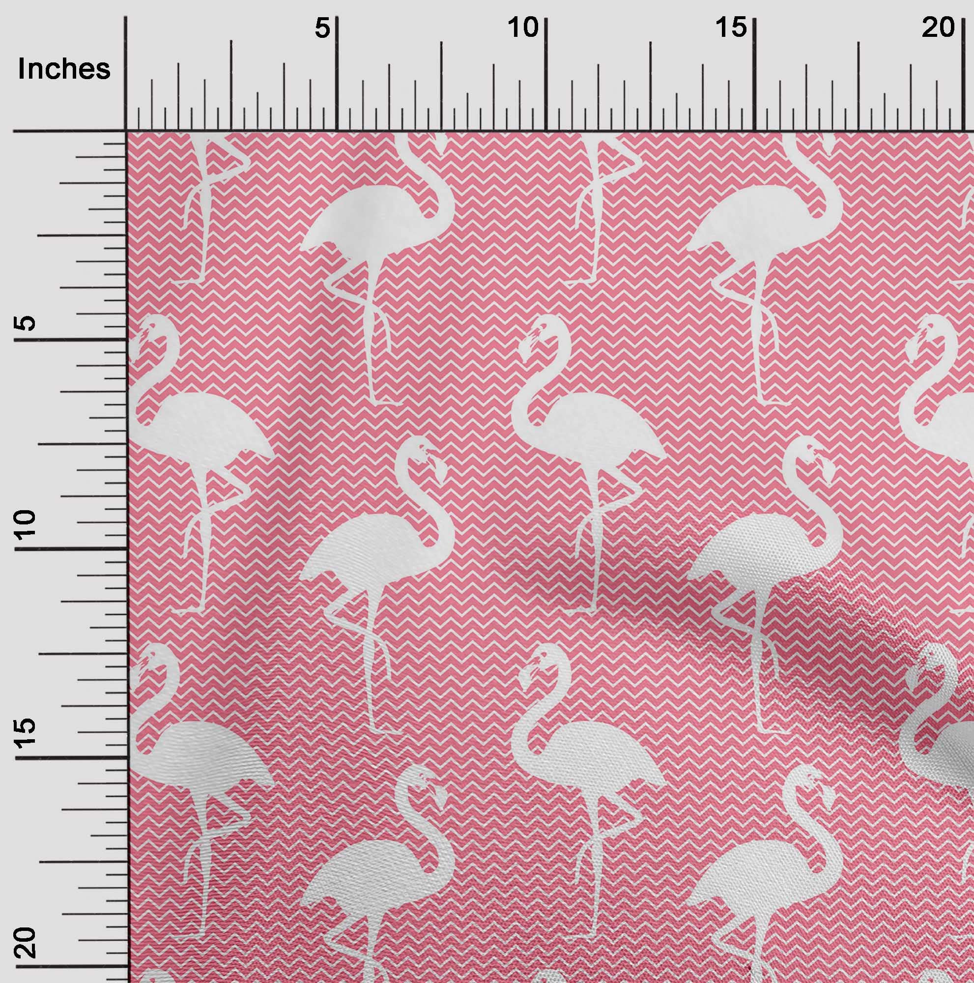 oneOone Rayon Pink Flamingo Print Fabric - 56 Inch Wide for DIY Clothing, Sewing Projects & Home Decor | Soft, Lightweight Material for Dresses, Quilts & Crafts