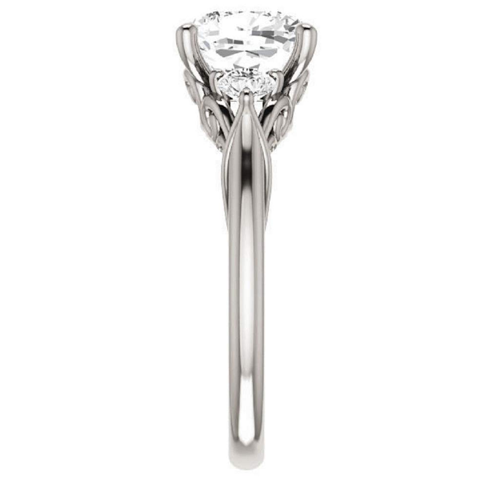 ERAA JEWEL 3 Stone Moissanite Bridal Ring Set | 3 CT Pear Cut VVS1 Colorless Diamond Alternative | 925 Sterling Silver Engagement & Wedding Rings | Perfect Gift for Anniversaries, Proposals & Special Occasions