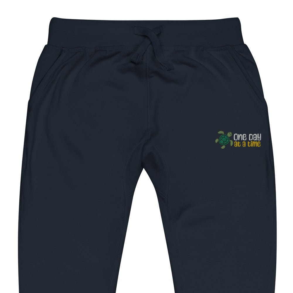One Day at a Time Turtle Fleece Sweatpants - Cozy Casual Lounge Pants for Women & Men - Perfect for Home Relaxation, Yoga, and Winter Comfort