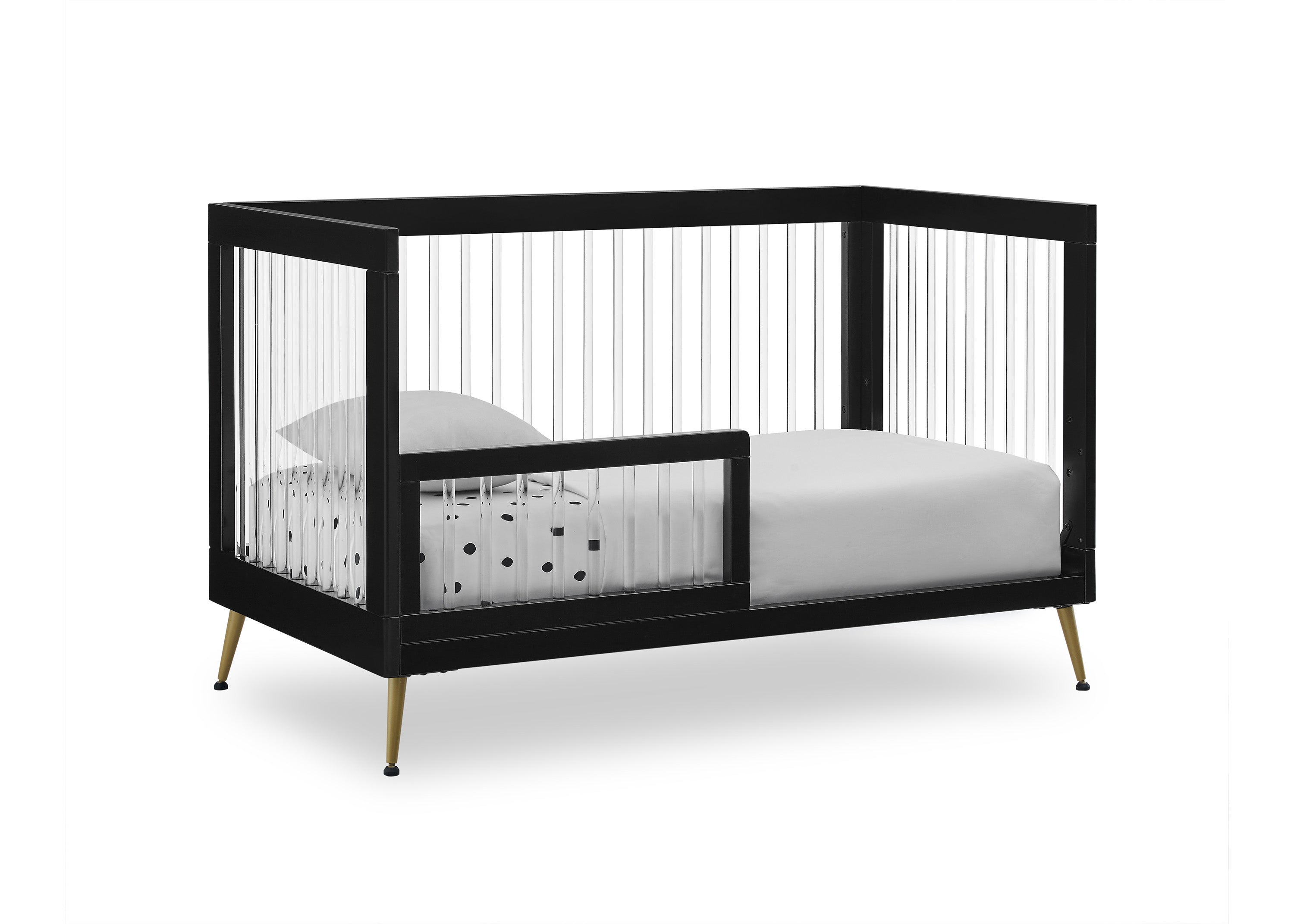Sloane 4-in-1 Convertible Acrylic Baby Crib - Toddler Bed & Daybed - Nursery Furniture for Modern Homes