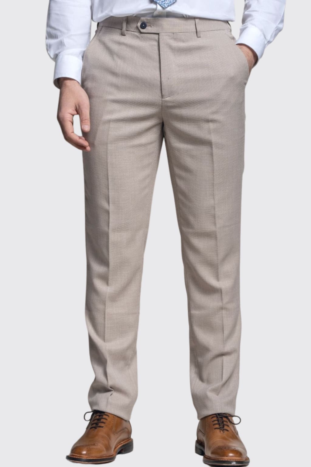 Cavani Miami Men's Beige Casual Pants - Comfortable Slim Fit Chinos for Office, Travel & Everyday Wear