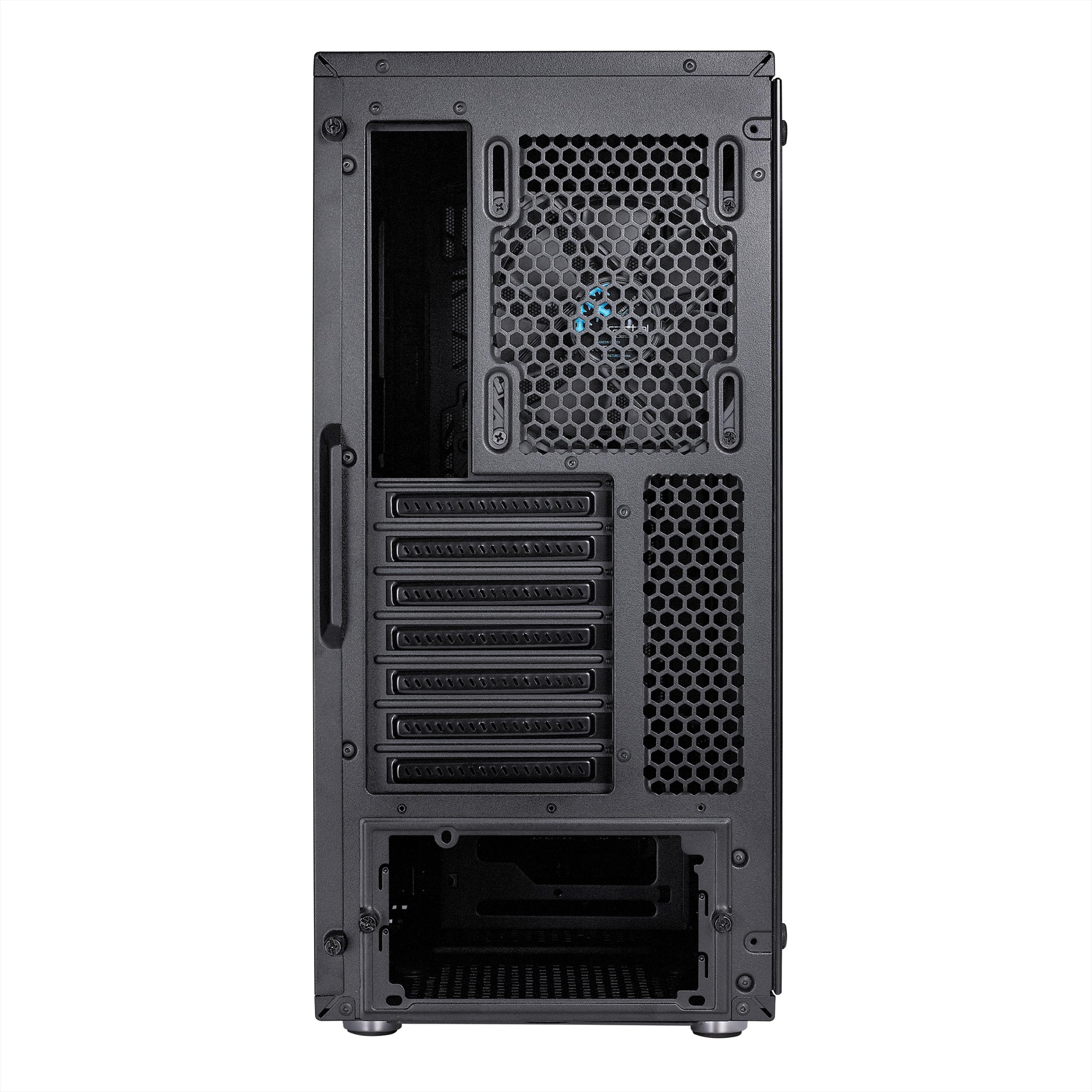 Fractal Design Meshify C Compact ATX Mid Tower PC Case - High Airflow Mesh Front Panel, 2x 120mm Fans, PSU Shroud, Modular Interior - Water Cooling Ready, USB 3.0, Tempered Glass Side Panel (Black) - Perfect for Gaming Rigs & Workstation Builds