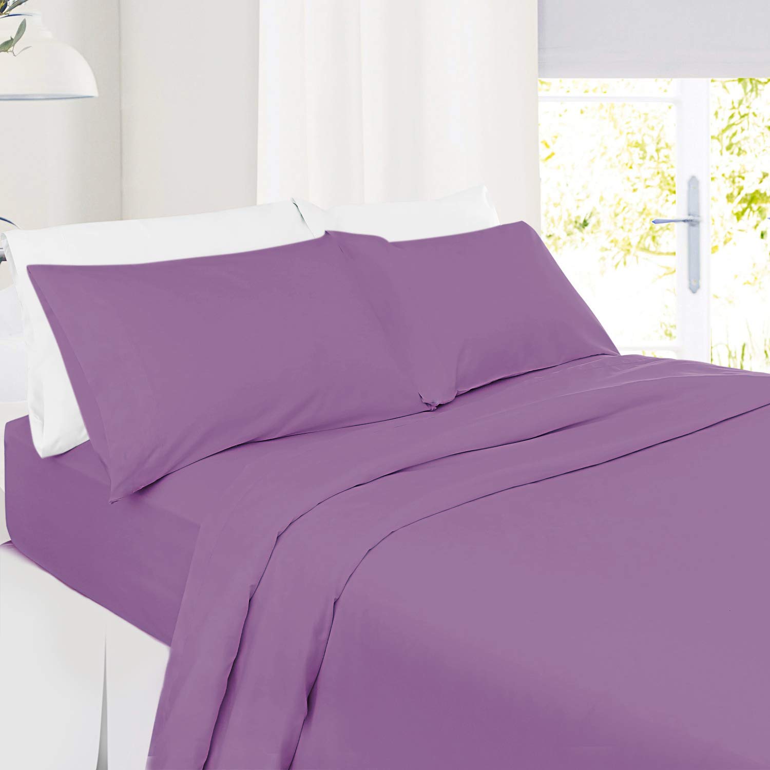 4-Piece Full Sheet Set - 800 Thread Count 100% Ultra-Soft Cotton Bed Sheets with Extra Long Staple Cotton - Deep Pocket Fits Mattress Up to 14