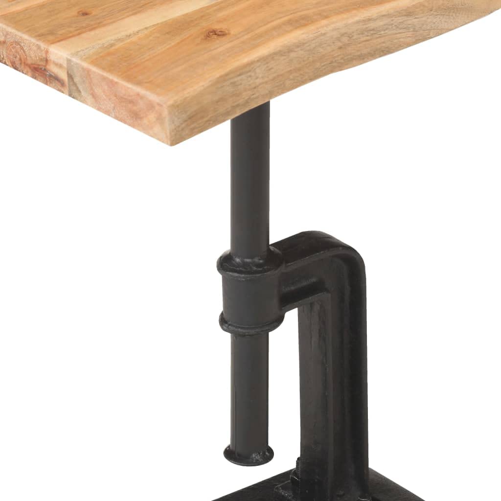 Modern Acacia Wood Side Table with Cast Iron Base - 17.7