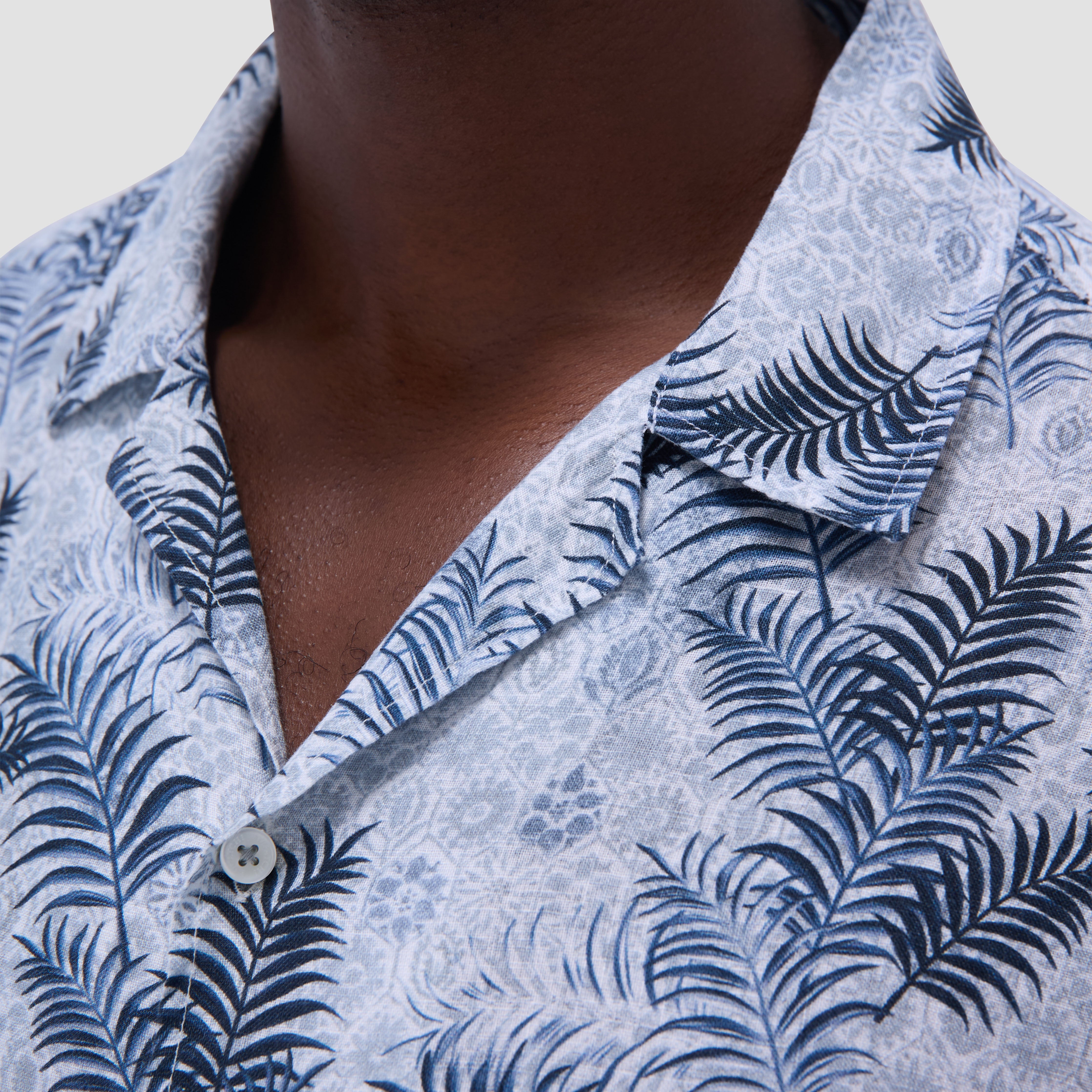 Jackson Leaf Print Camp Shirt - Stylish Casual Button Up Shirt for Men | Perfect for Outdoor Adventures, Camping & Summer Vacations