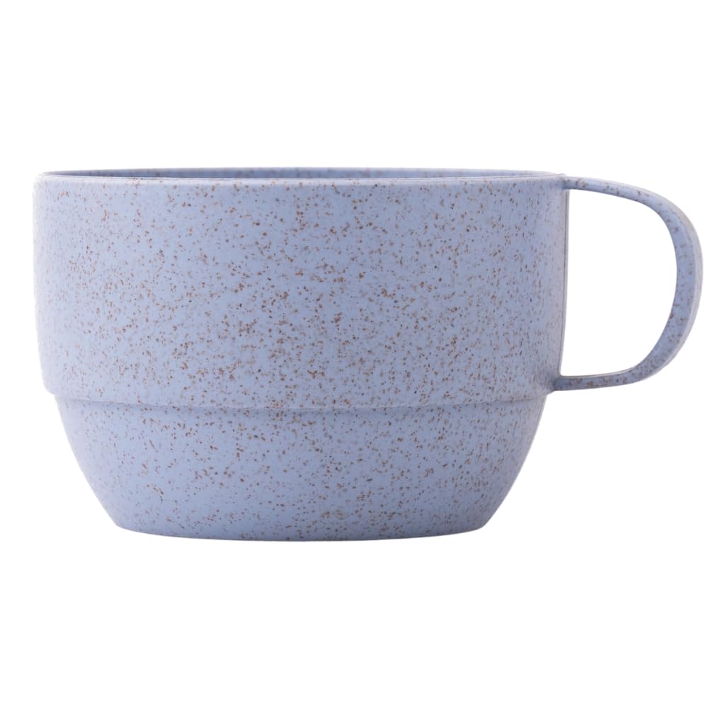 Irida Naturals Wheat Straw Coffee Mug - 100% BPA Free, Eco-Friendly & Microwave Safe Travel Mug for Hot & Cold Beverages - Unbreakable Reusable Cup for Kids & Adults - Perfect for Home, Office, Camping & Outdoor Use - 350ml (Sky Blue) - Set of 1